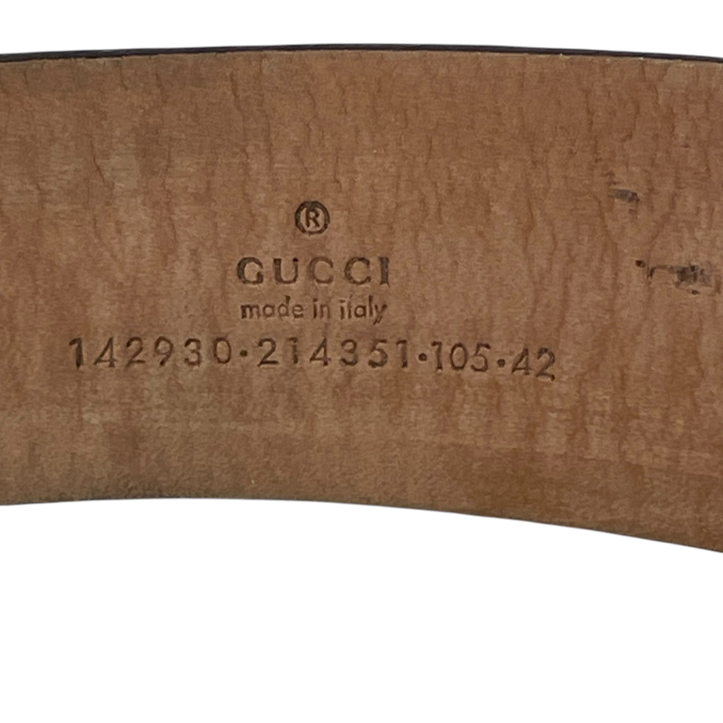 GUCCI/Belt/Border/Leather/BRW/silver GG canvas supreme view 3