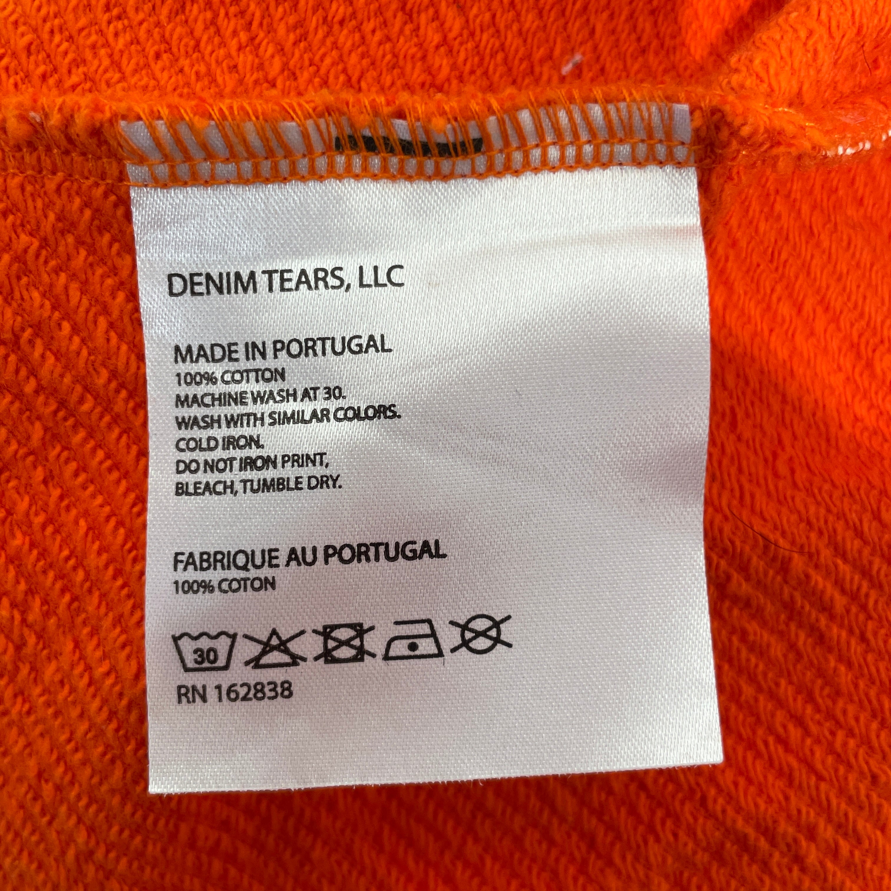 DENIM TEARS/Hoodie/M/Cotton/ORN/ view 3