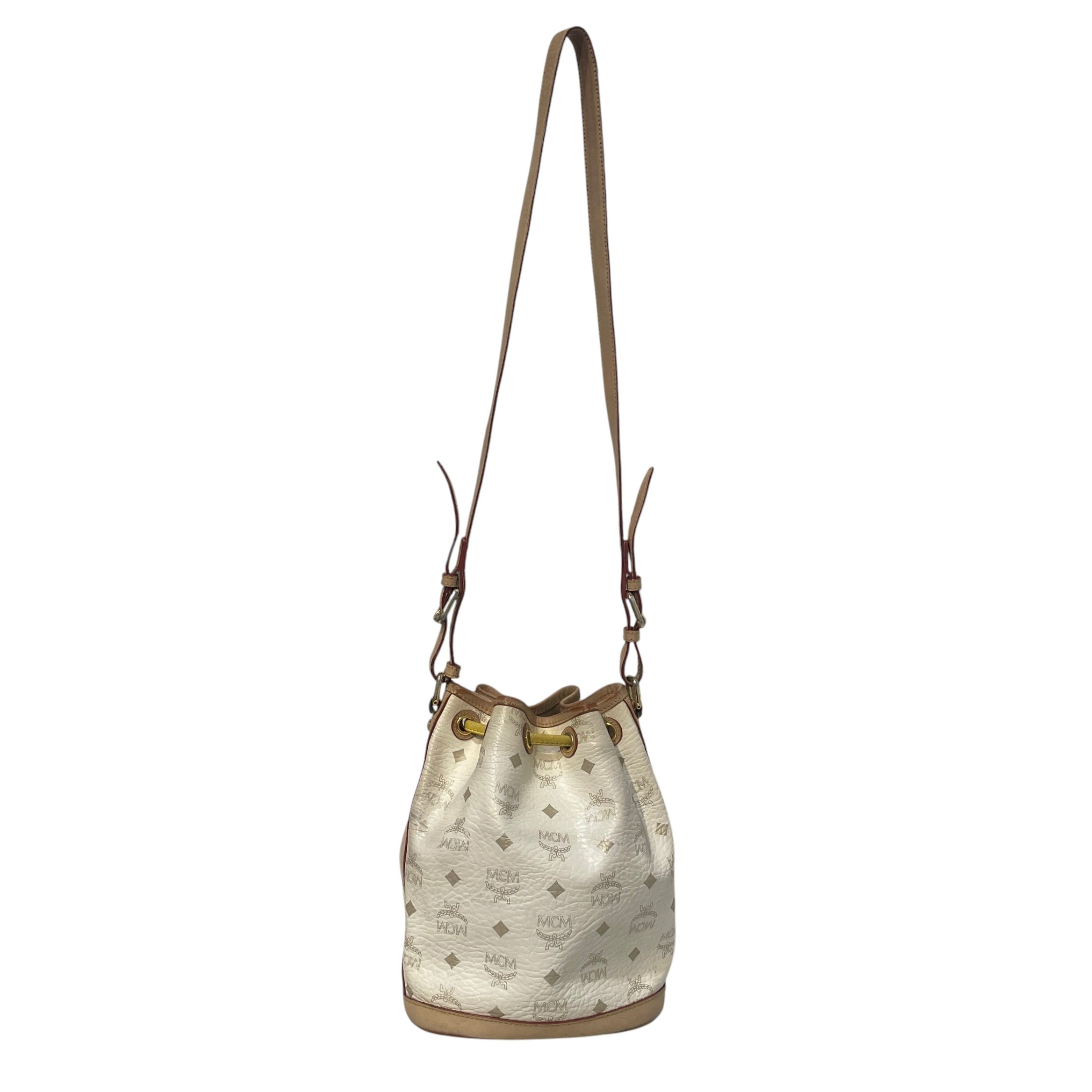 MCM/Bag/Monogram/Leather/WHT/Monogram Bucket Ba view 2