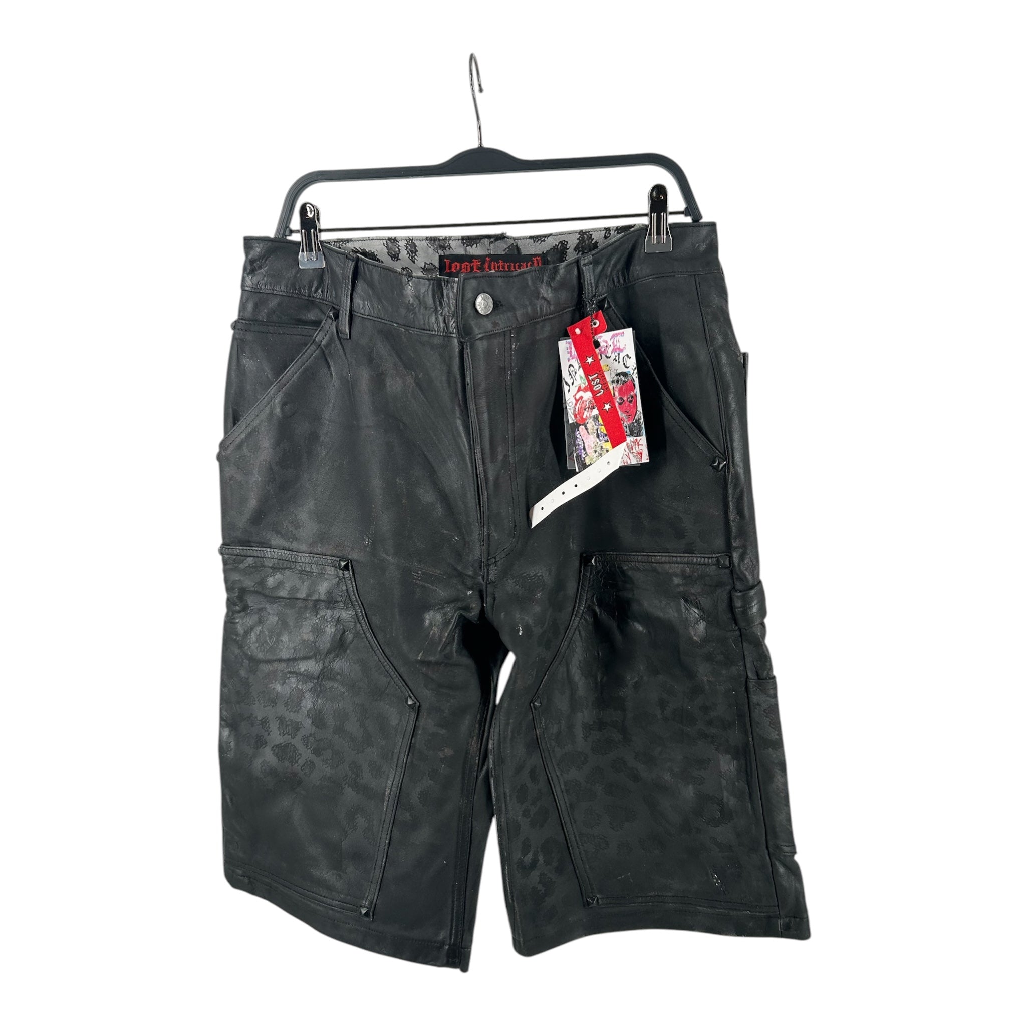 LOST INTRICACY/Shorts/BLK/waxed carpenter shorts view 1