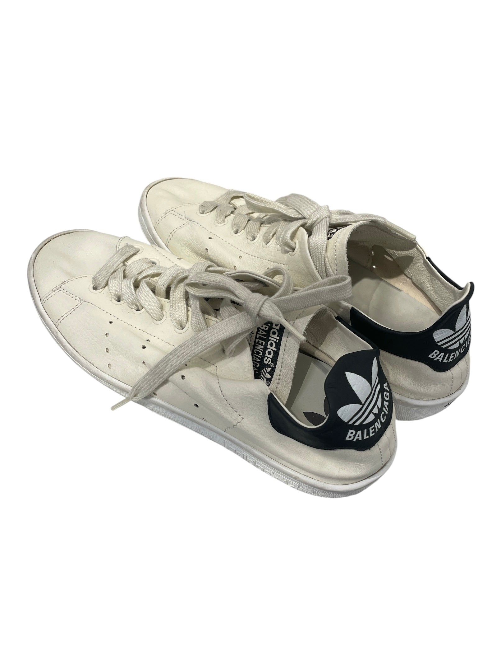 BALENCIAGA/adidas/Low-Sneakers/US 7/Leather/WHT/U-Tip/LOWTOP WHITE/BLK AGAS view 2