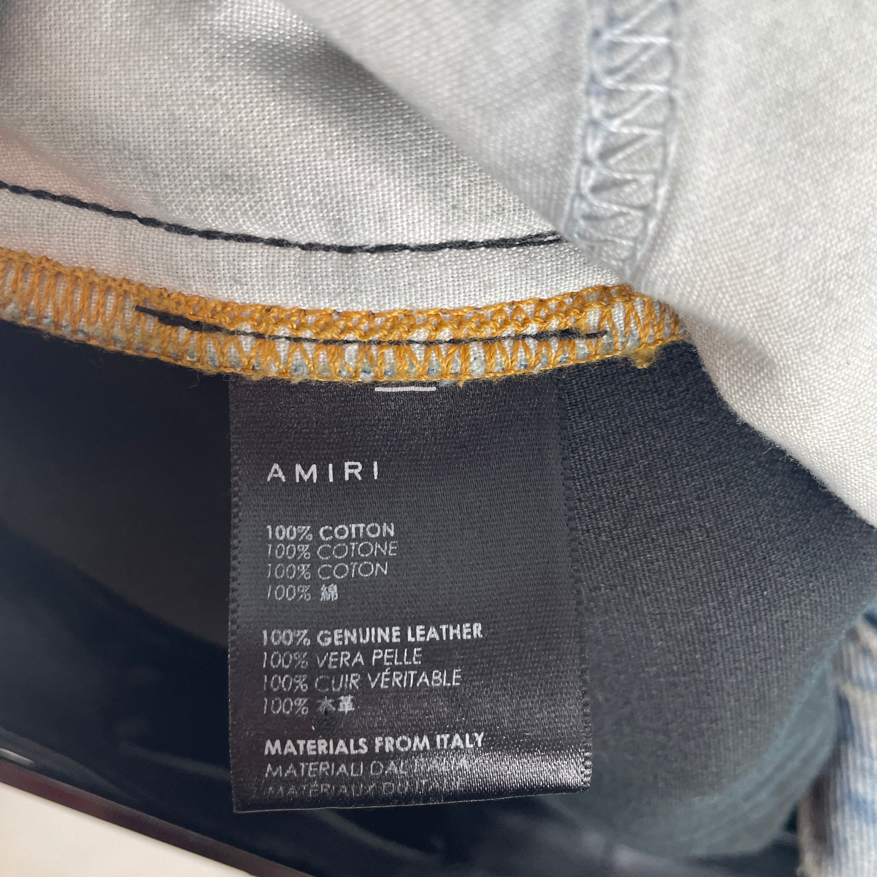 AMIRI/Skinny Pants/26/Denim/BLU/BLK LEATHER BACK SIDE view 4
