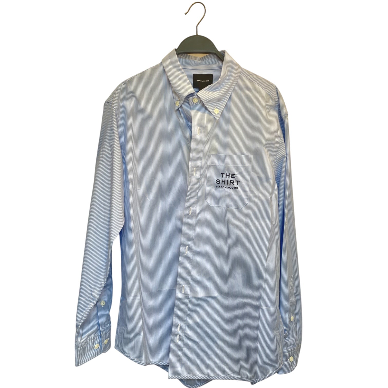 MARC JACOBS/LS Shirt/S/Cotton/BLU/Stripe/THE SHIRT/BLK embrodiery text view 1