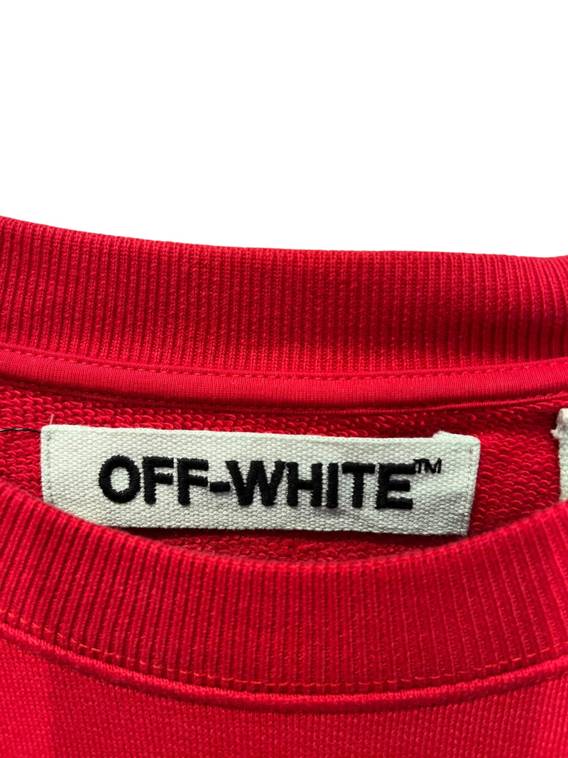 OFF-WHITE/Sweatshirt/S/Cotton/RED/BRUSHED LONG SLEEVE