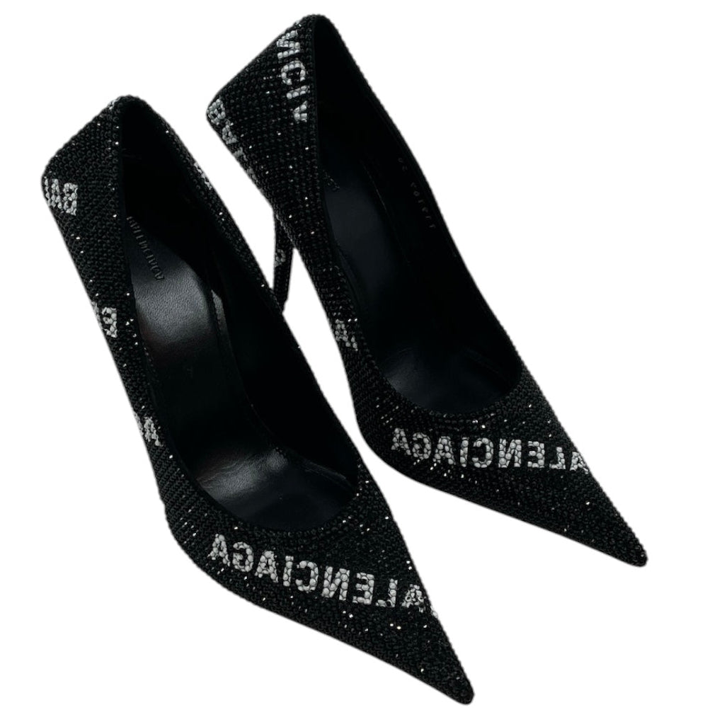 BALENCIAGA/Dress Shoes/EU 38/All Over Print/Leather/BLK/KINFE HEEL view 1