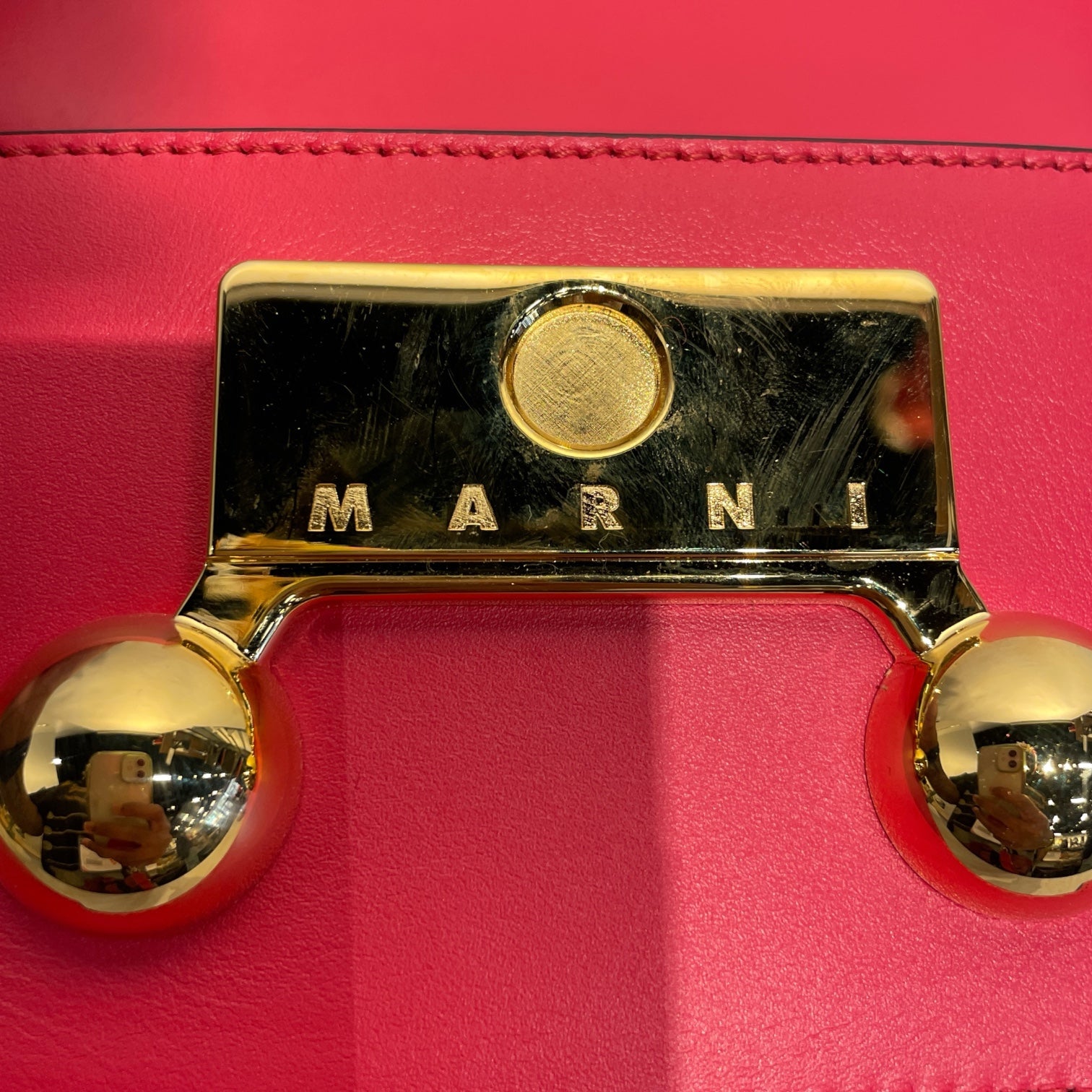 MARNI/Bag/Leather/RED/mini trunkaroo shoulder bag view 5
