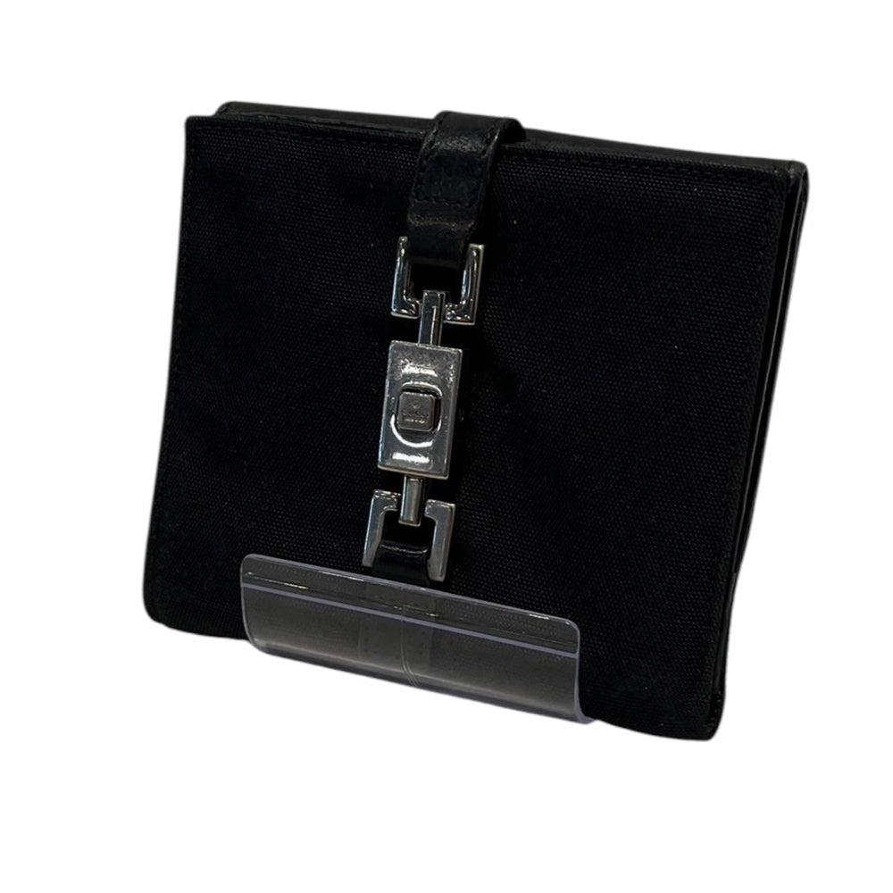 GUCCI/Bifold Wallet/Cotton/BLK/BUCKLE view 1