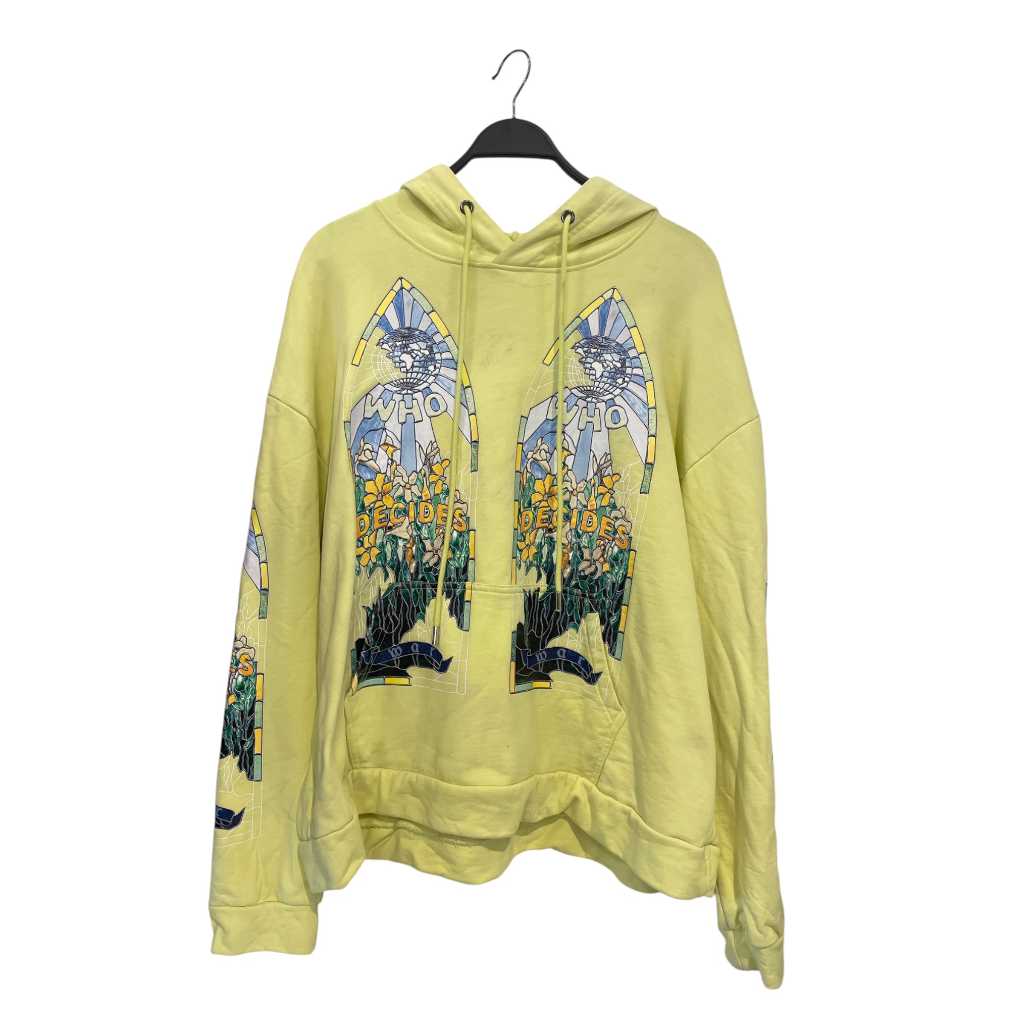 WHO DECIDES WAR/Zip Up Hoodie/L/Cotton/YEL/FRAGMENTED view 1