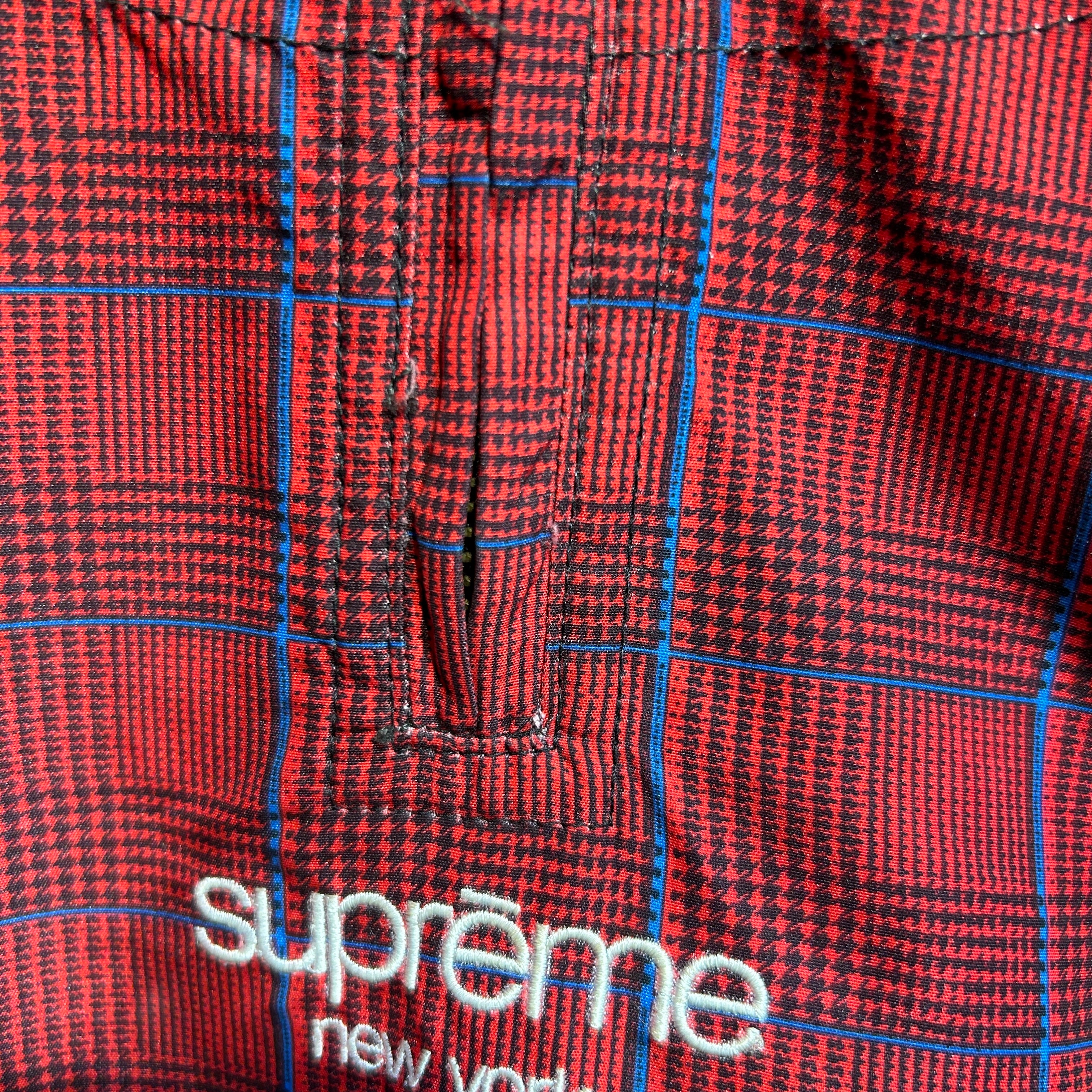 Supreme/Windbreaker/XL/Polyester/RED/Plaid/PLaid Quarter Zip Windbreaker view 6