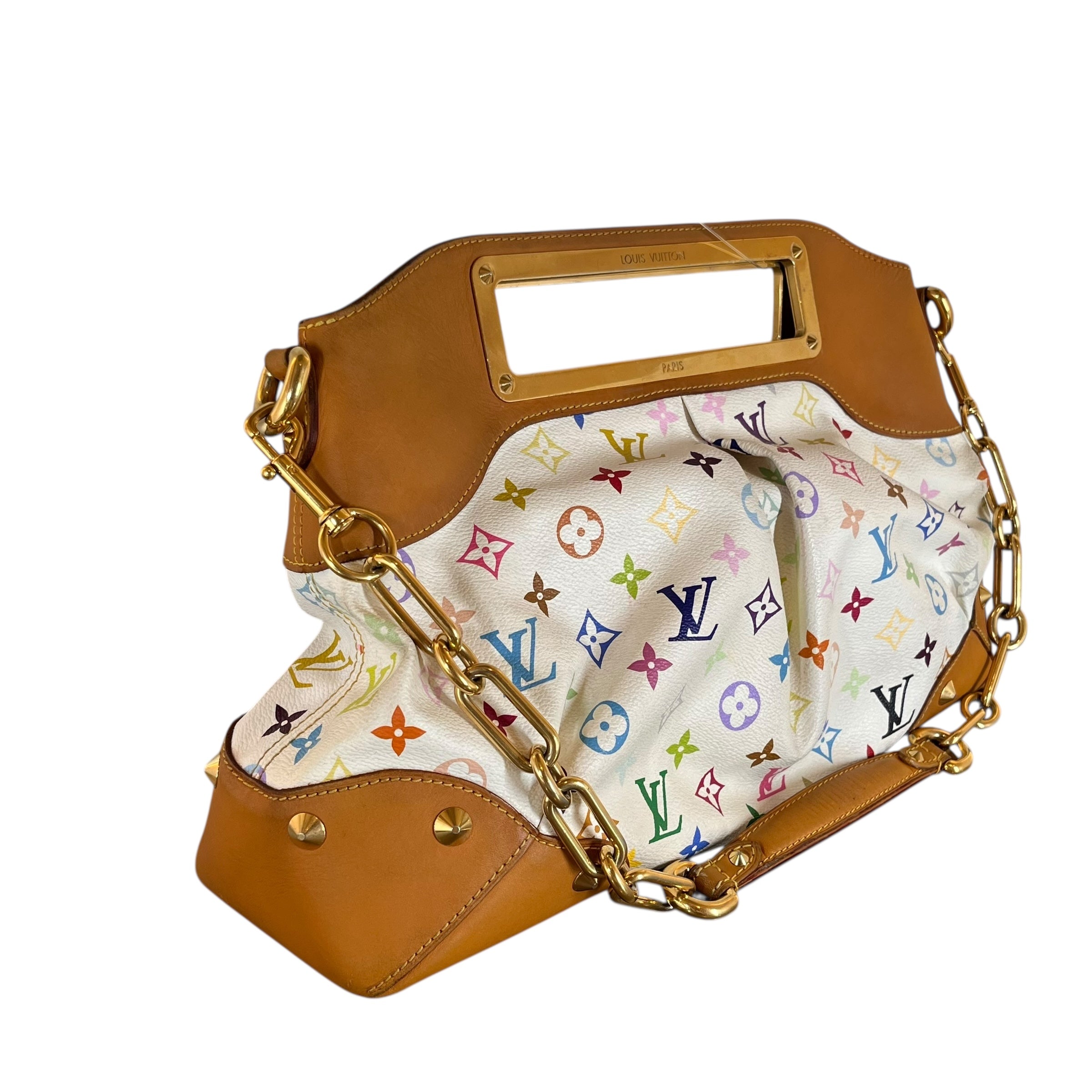 LOUIS VUITTON/Hand Bag/Monogram/Leather/WHT/Murakami Judy MM Bag view 6