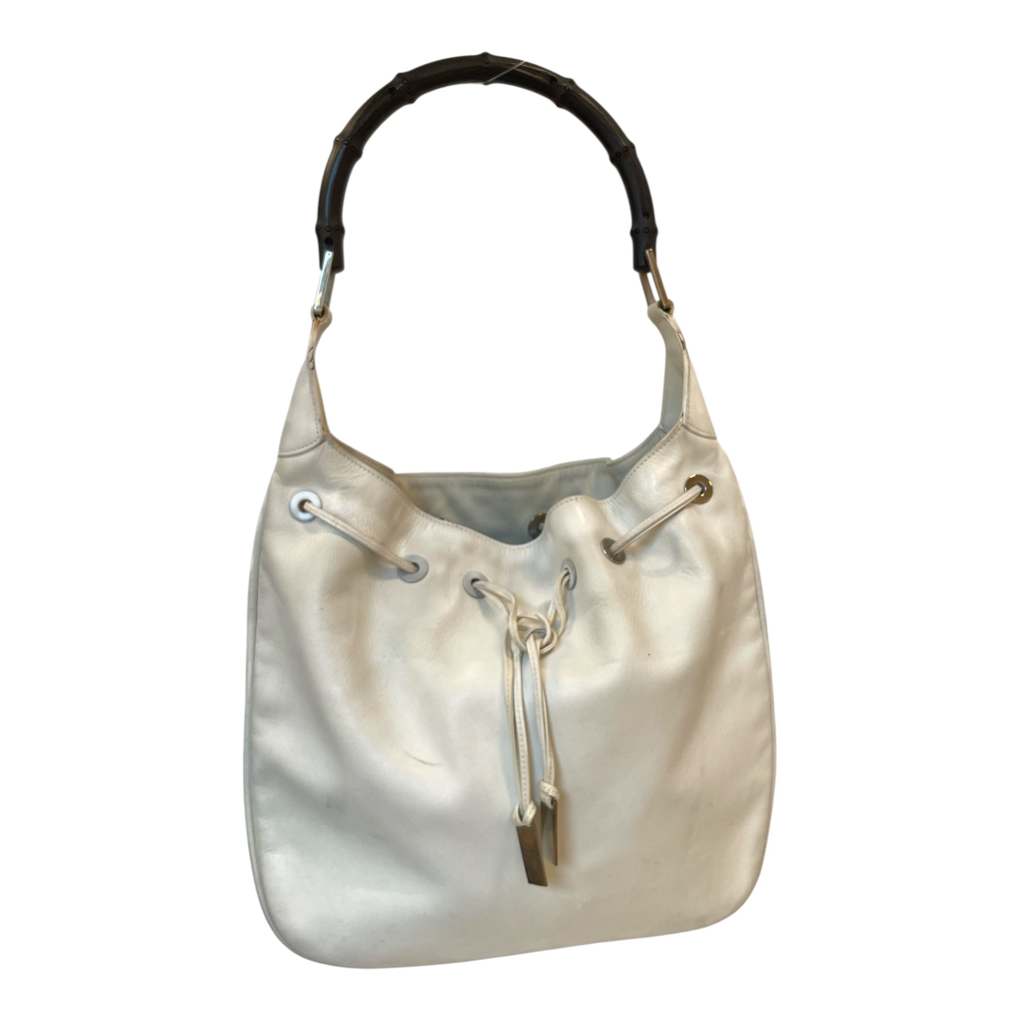 GUCCI/Hand Bag/OS/Leather/WHT/bamboo jaw string view 1