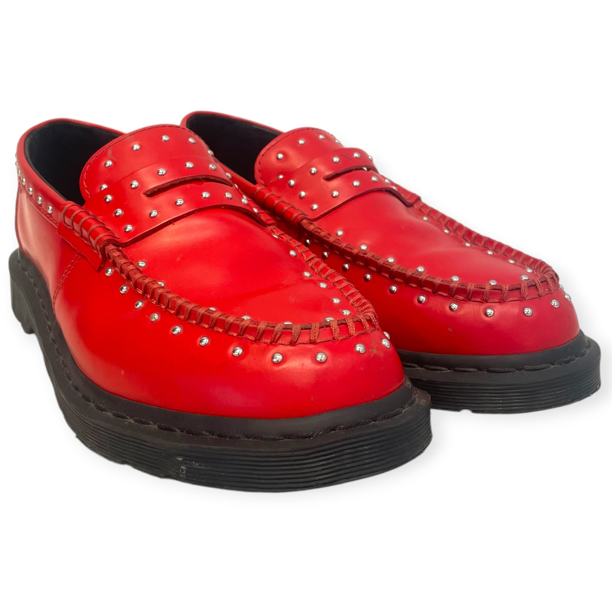 Dr.Martens/Supreme/Dress Shoes/US 10/Leather/RED/Studded Penton Loafer view 1