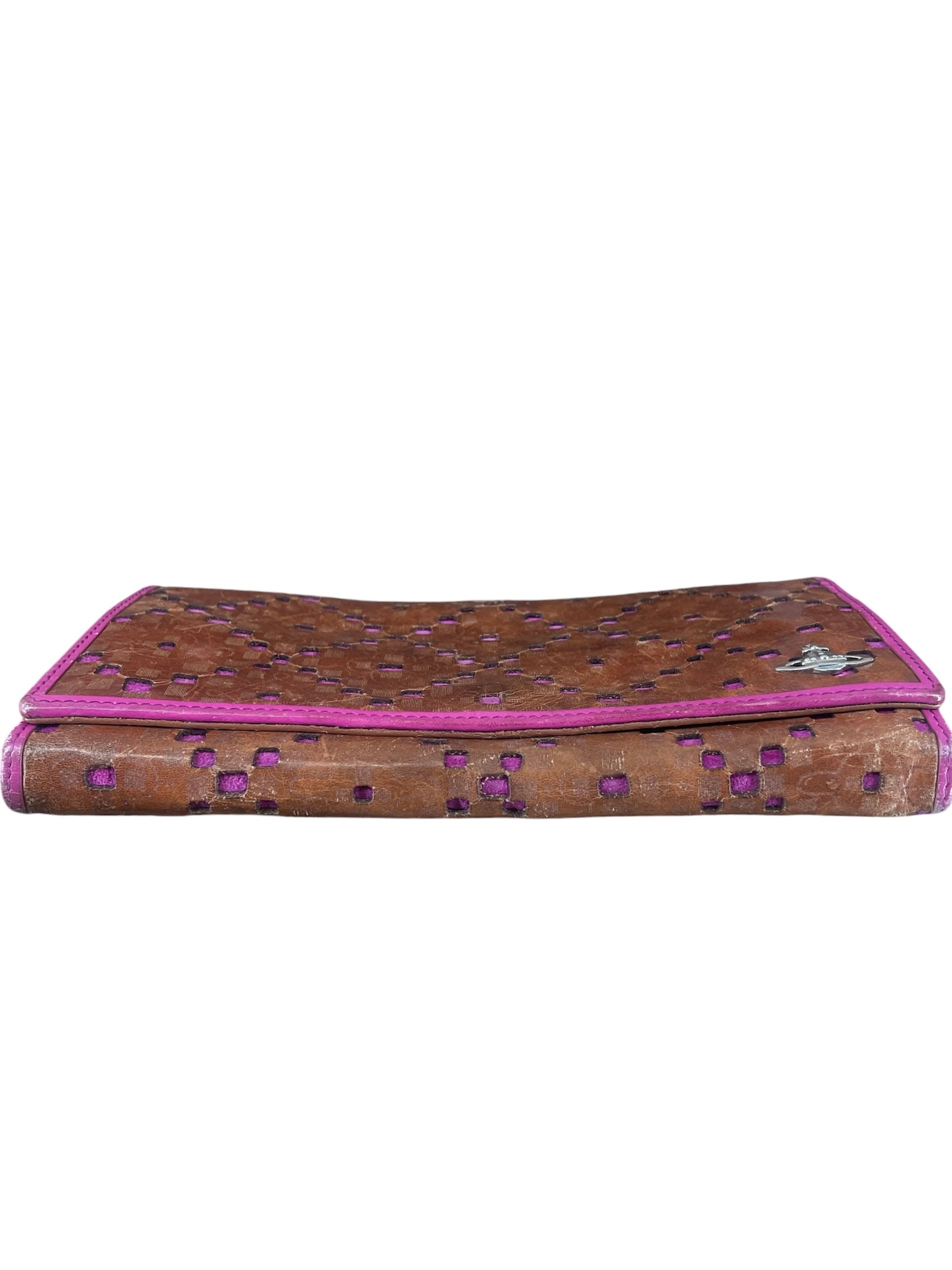 Vivienne Westwood/Long Wallet/Leather/BRW/Prple Inside Pink Squares view 5
