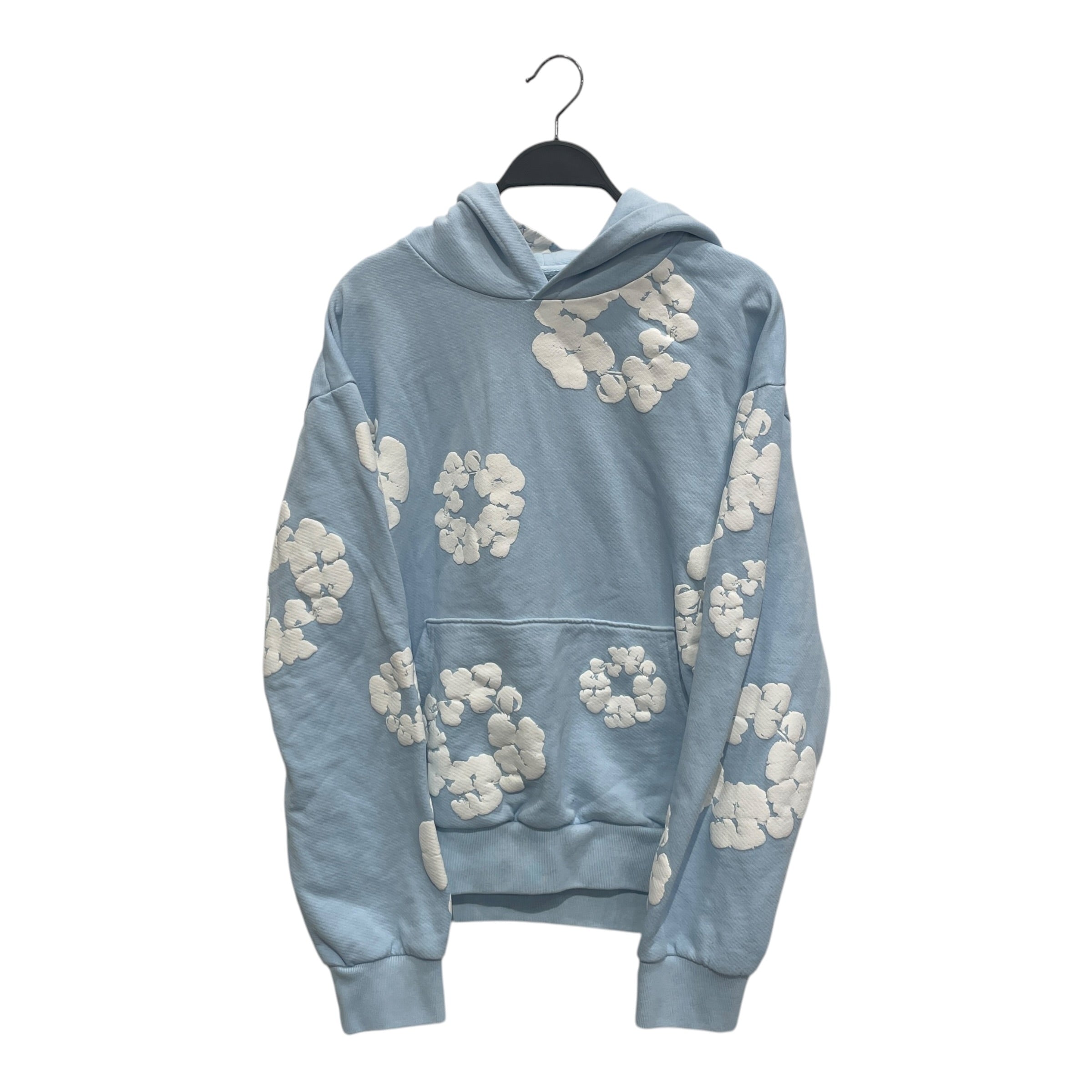 DENIM TEARS/Hoodie/S/Cotton/BLU/DENIM T BBY BLU WHT PRNT 1 view 1