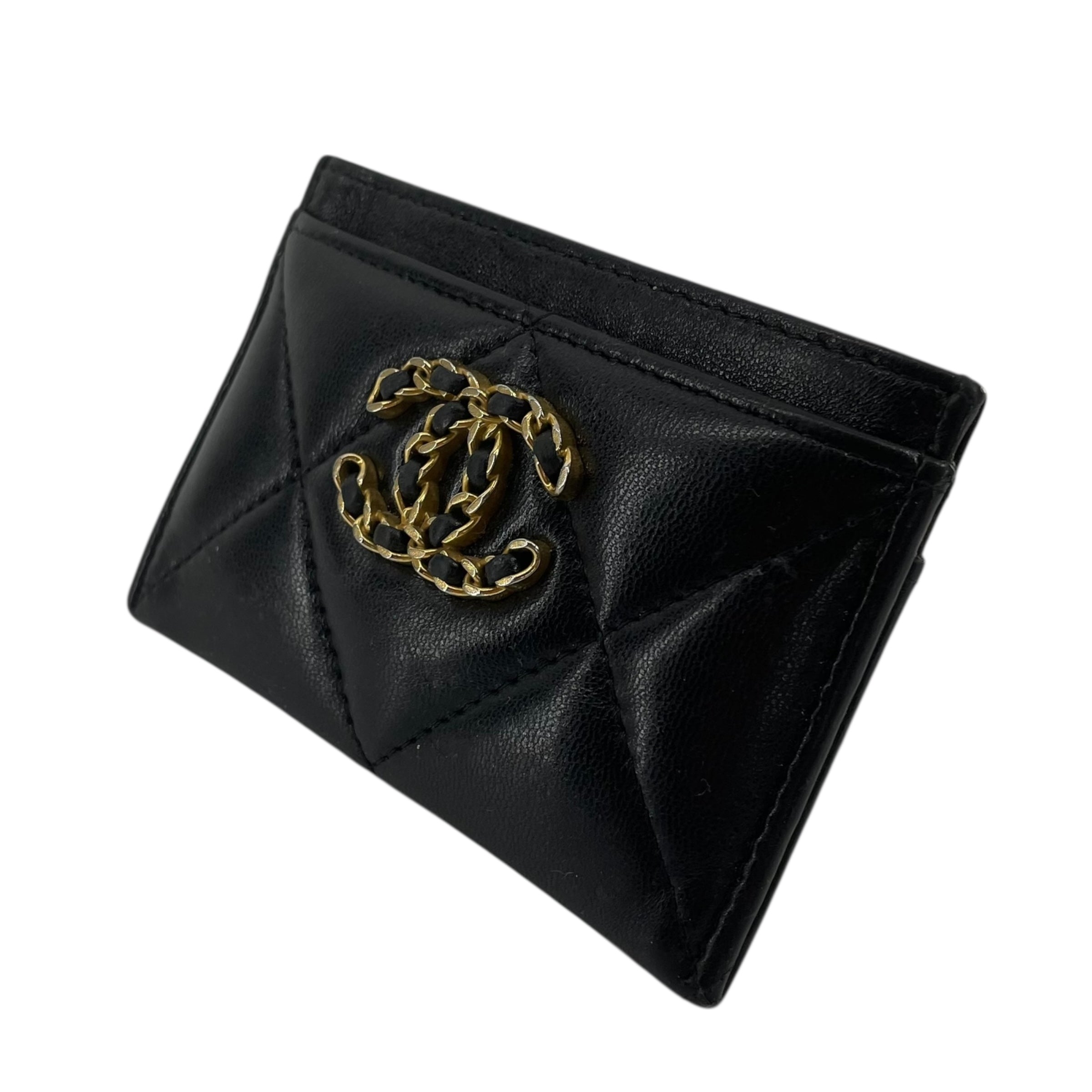 CHANEL/Wallet/Leather/BLK/GLD CHAIN CC view 1