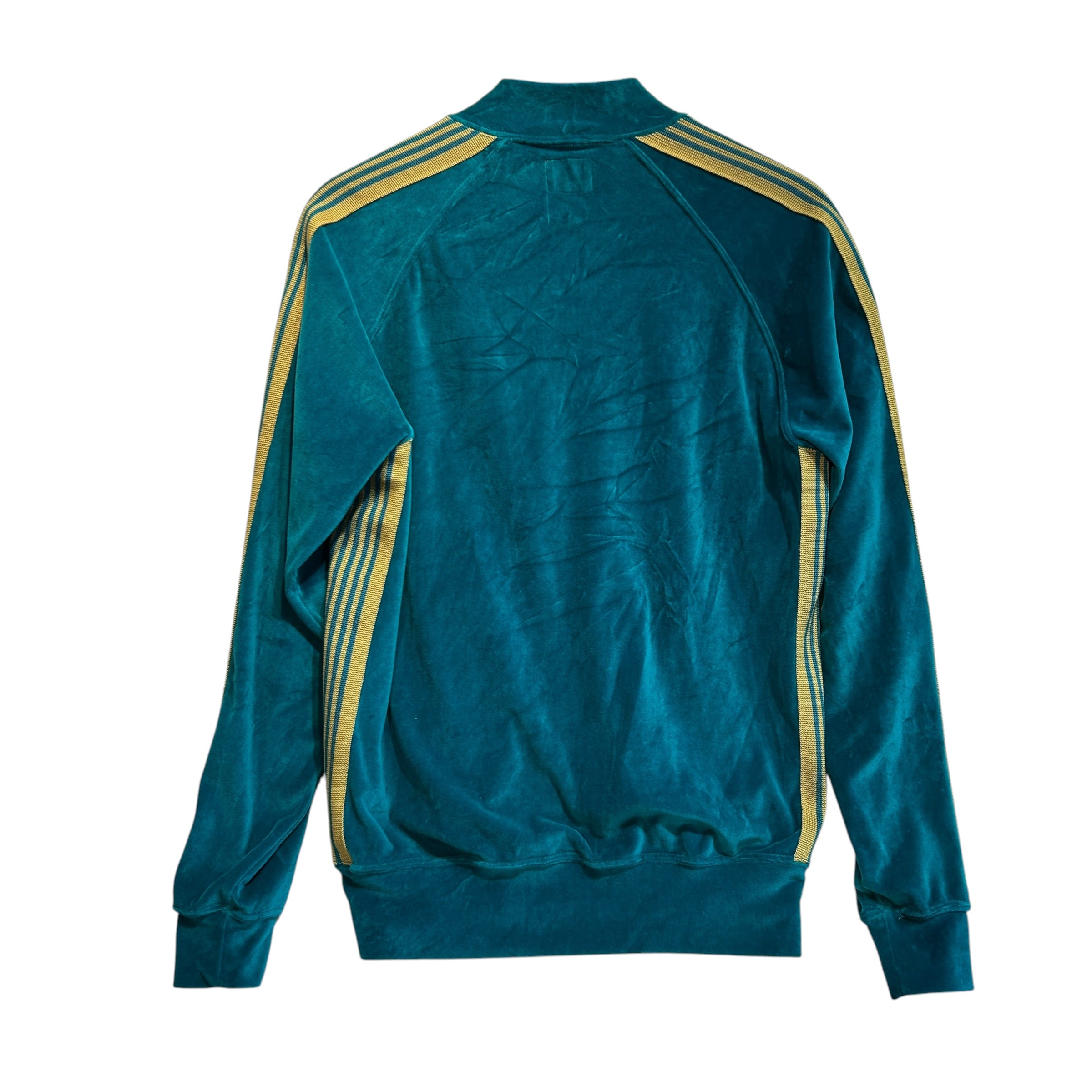 Needles/Track Jkt/S/Cotton/GRN/TURQUOISE/YELLOW LINES view 2