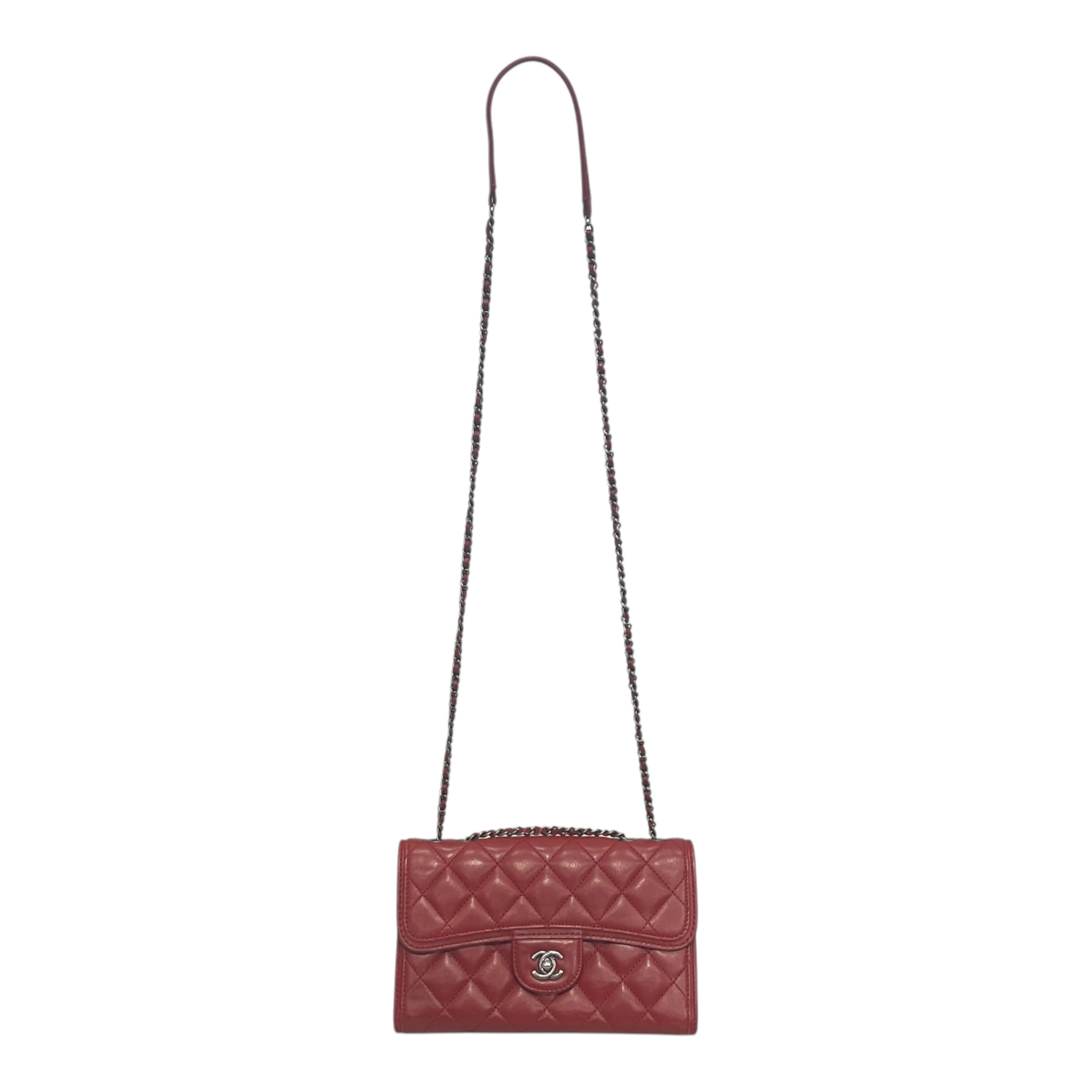 CHANEL/Cross Body Bag/Leather/BRD/QUILTED DIAMOND SMALL FLAP BAG view 1