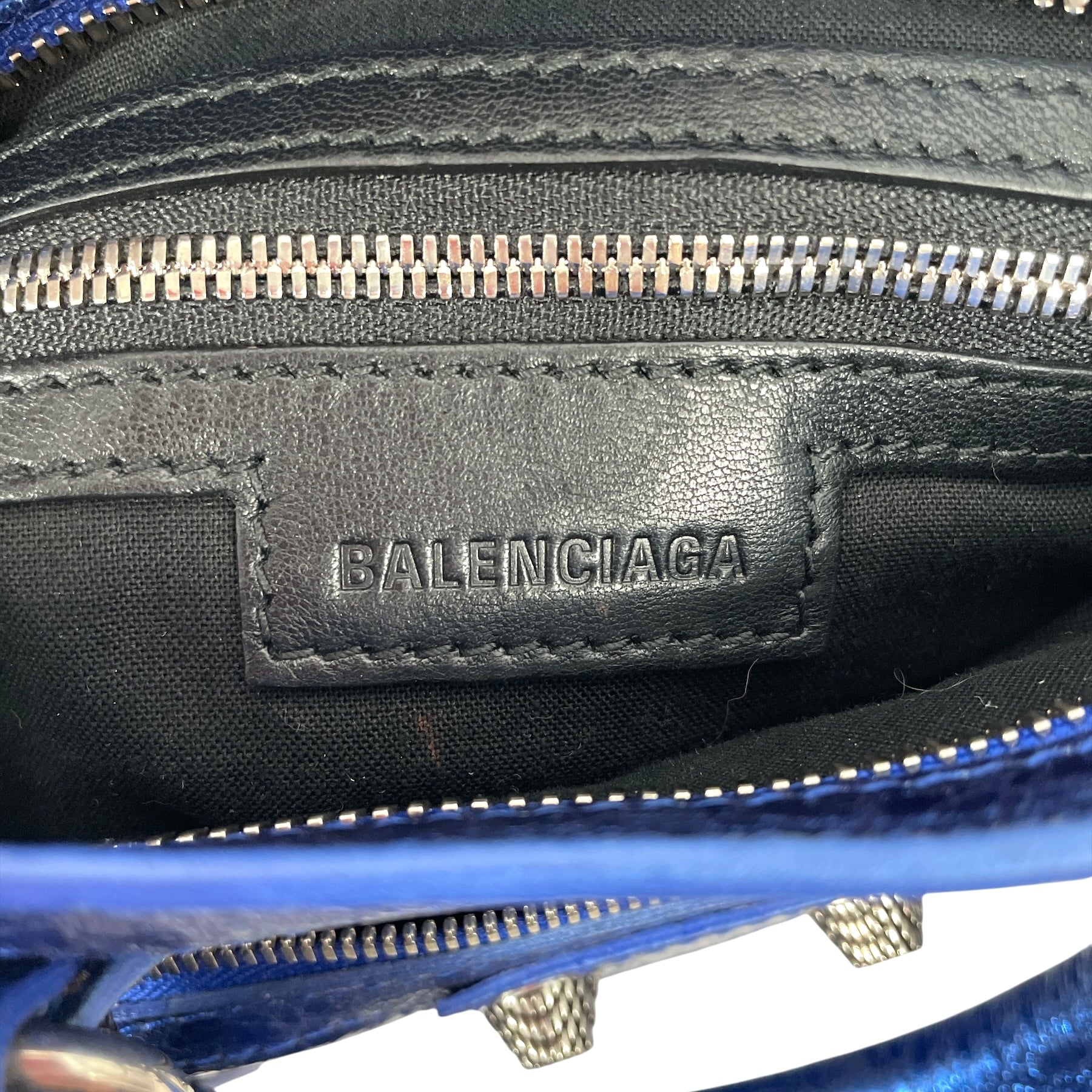 BALENCIAGA/Bag/Leather/BLU/metallic blu neocagole mini view 3