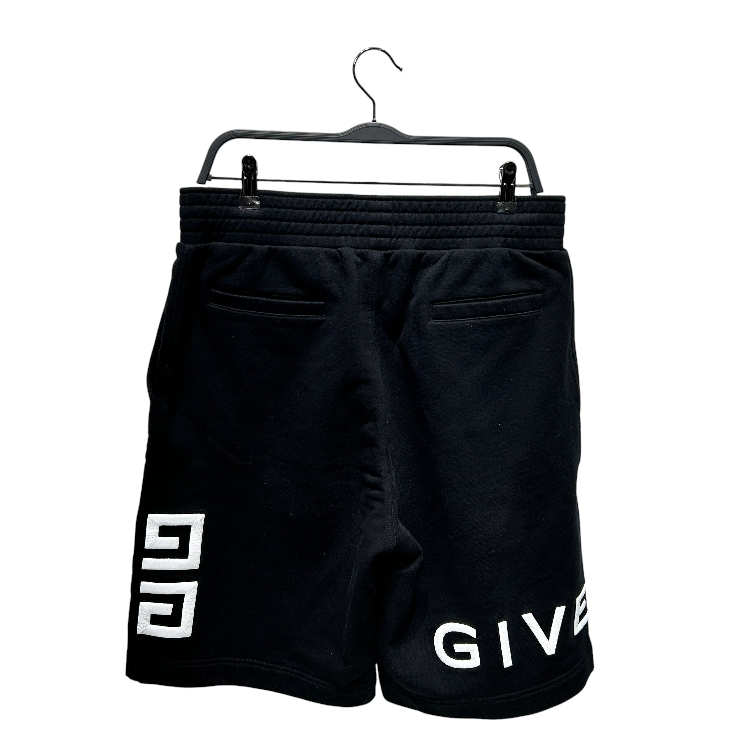 GIVENCHY/Shorts/L/Cotton/BLK/WHT EMBROIDER LOGO THIGH view 2
