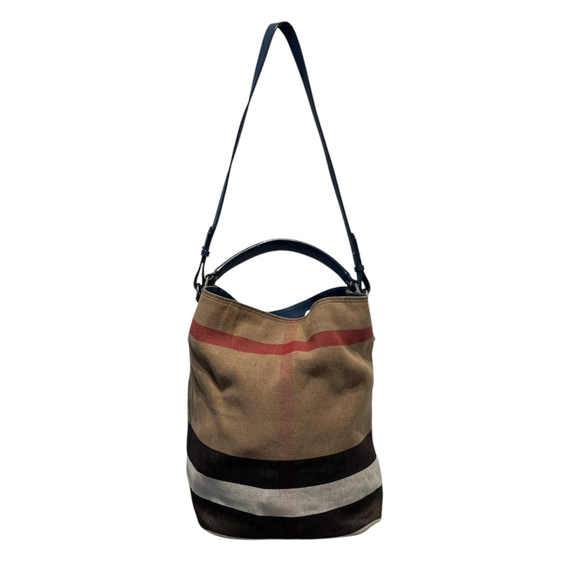 BURBERRY/Tote Bag/Plaid/Cotton/BEG/CANVAS MEGA