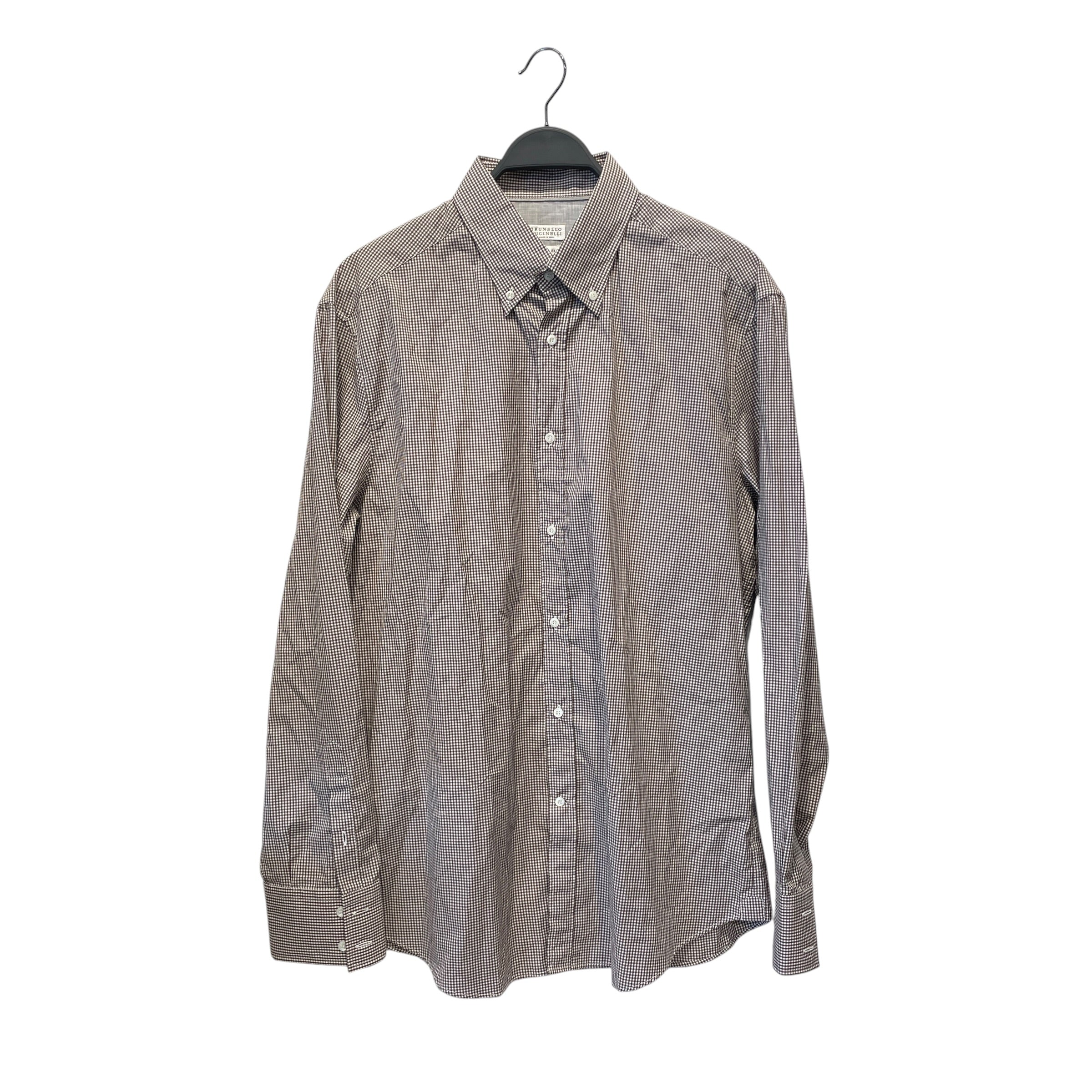 BRUNELLO CUCINELLI/LS Shirt/XXL/Cotton/BRW/Plaid/ view 1