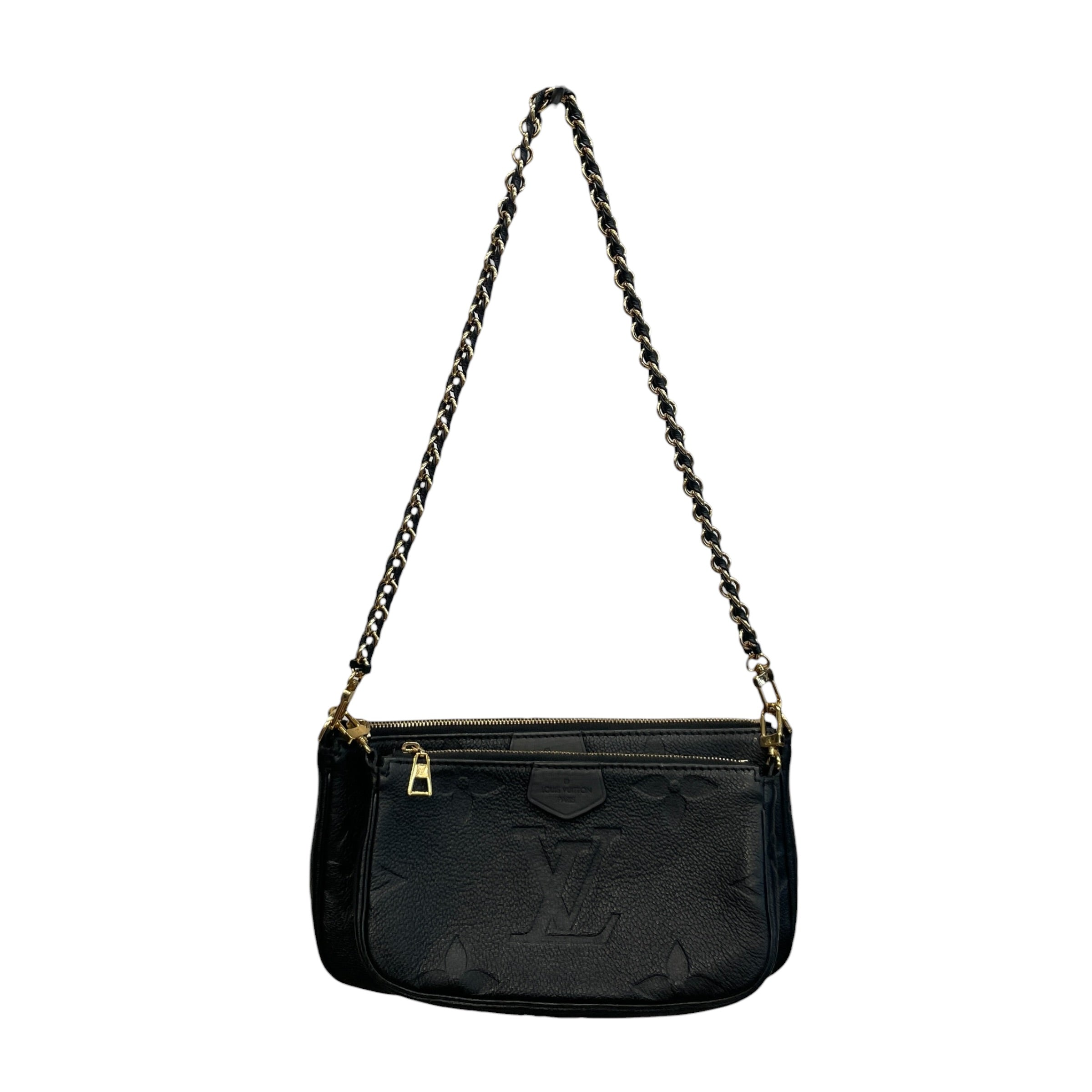 LOUIS VUITTON/Cross Body Bag/Monogram/Leather/BLK/MULTI POUCHETTE view 1