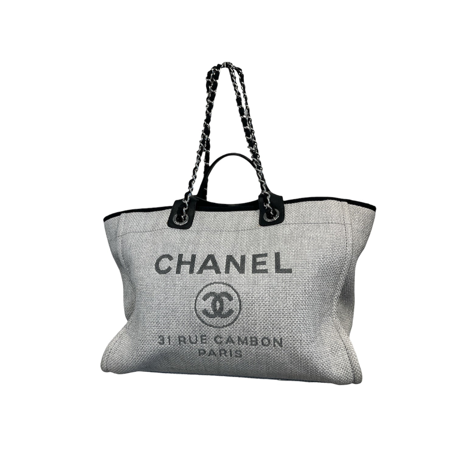 CHANEL/Tote Bag/Cotton/GRY/DEAUVILLE TOTE view 1