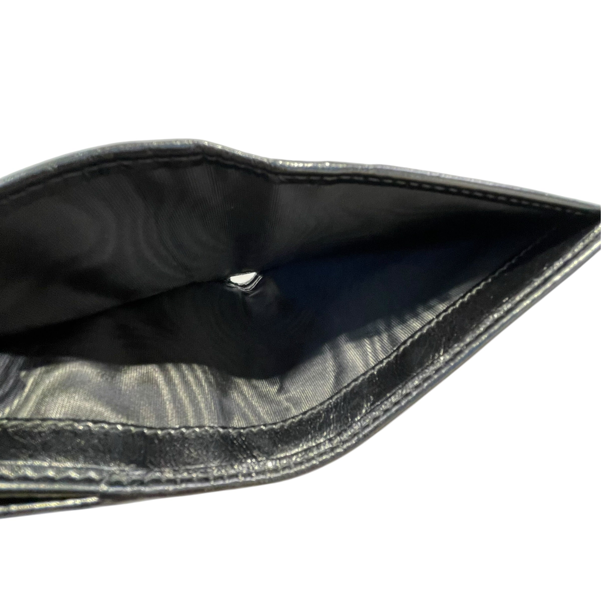 PRADA/Bifold Wallet/Leather/BLK/L's/calfskin/sil/italy/zipper/tass view 7