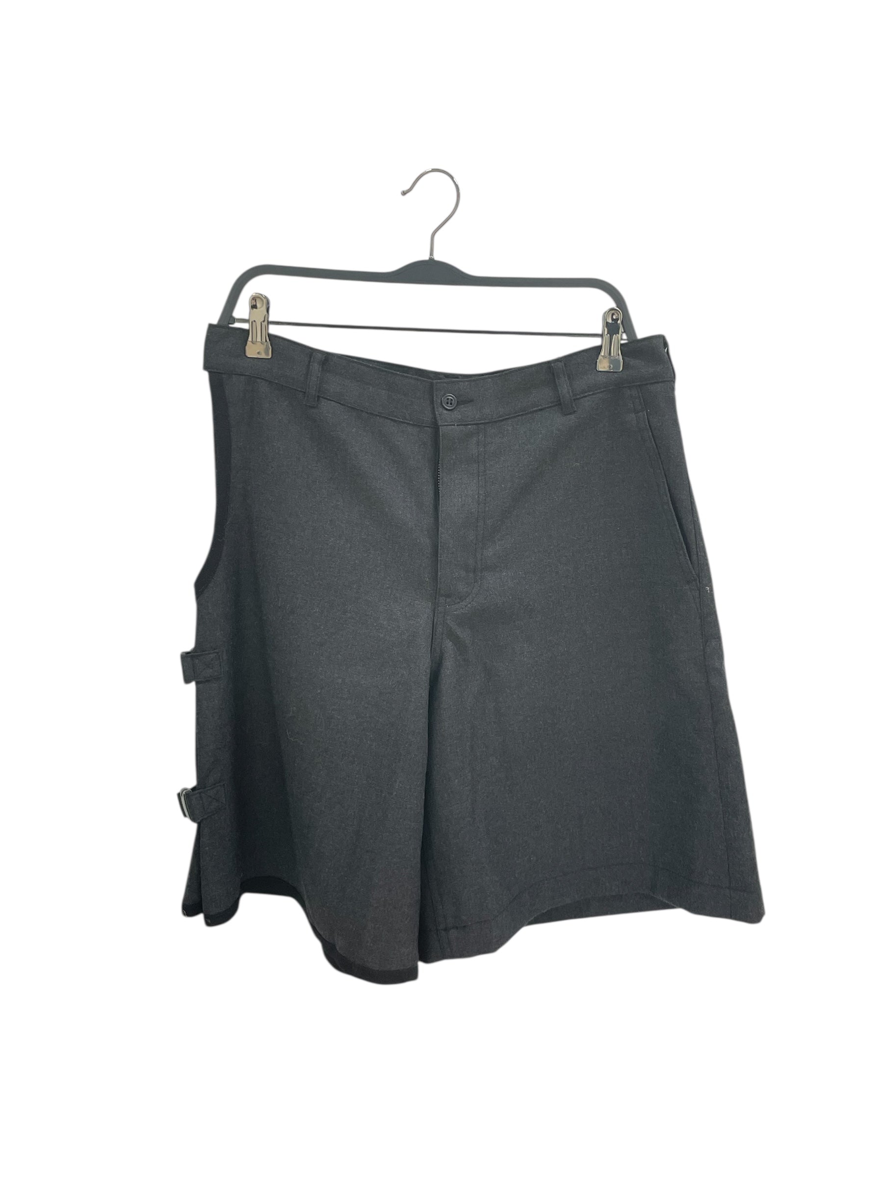 COMME des GARCONS HOMME PLUS/Cropped Pants/M/Wool/GRY/Side Buckles view 1