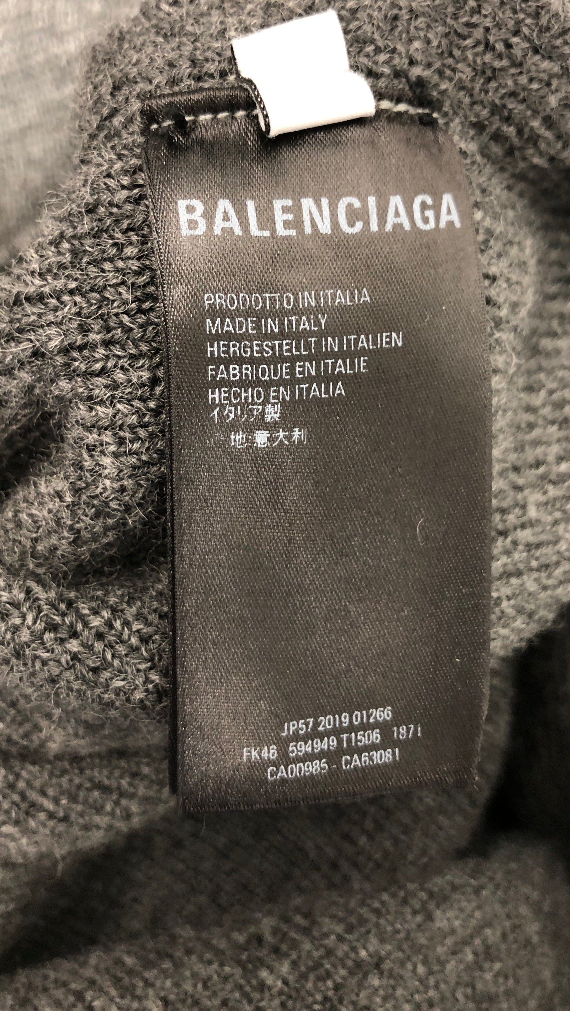 BALENCIAGA/Hoodie/XL/Wool/GRY/WOOL HOODED W/ CENTER BACK HIT view 5