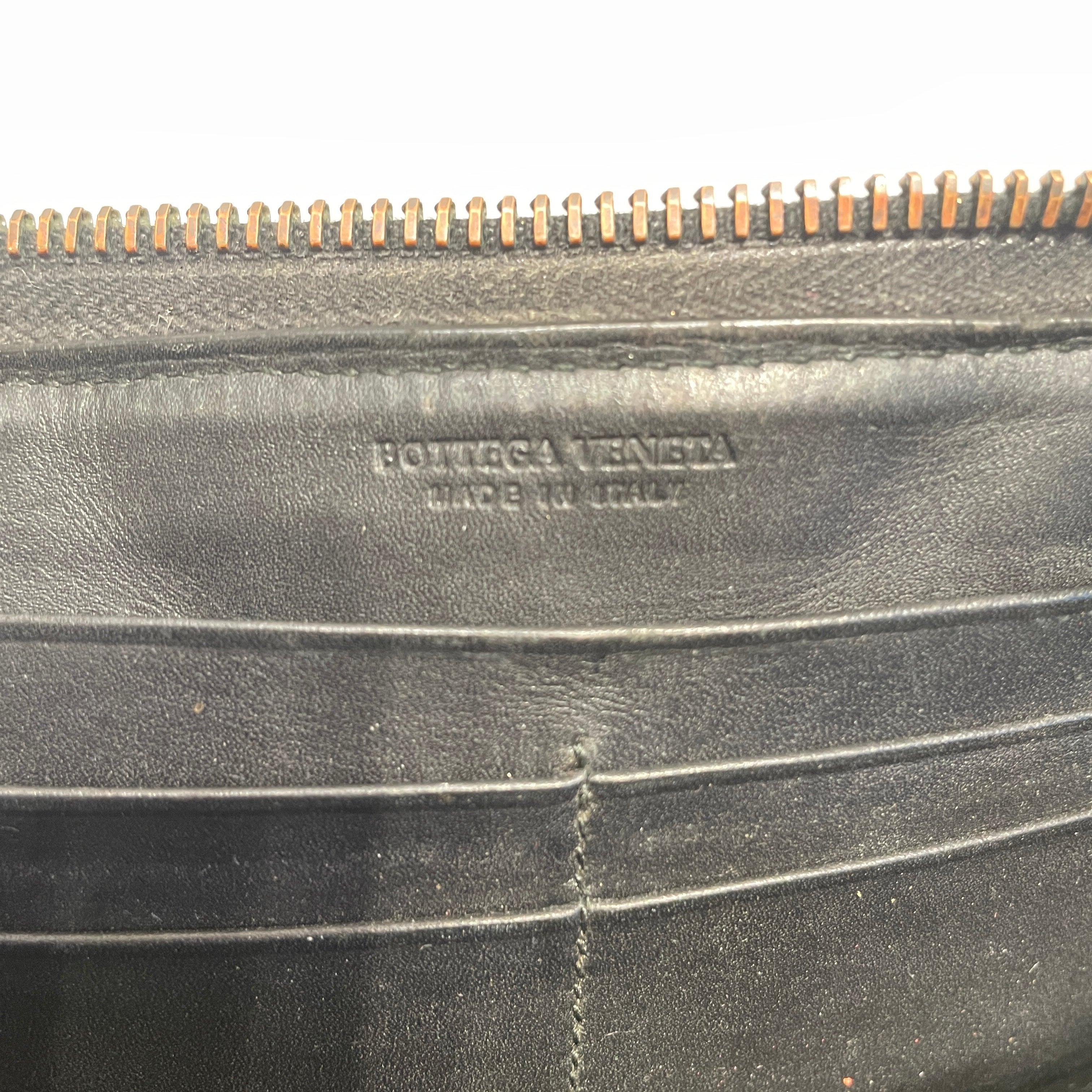 BOTTEGA VENETA/Long Wallet/Glen Check/Leather/BLK/ view 3