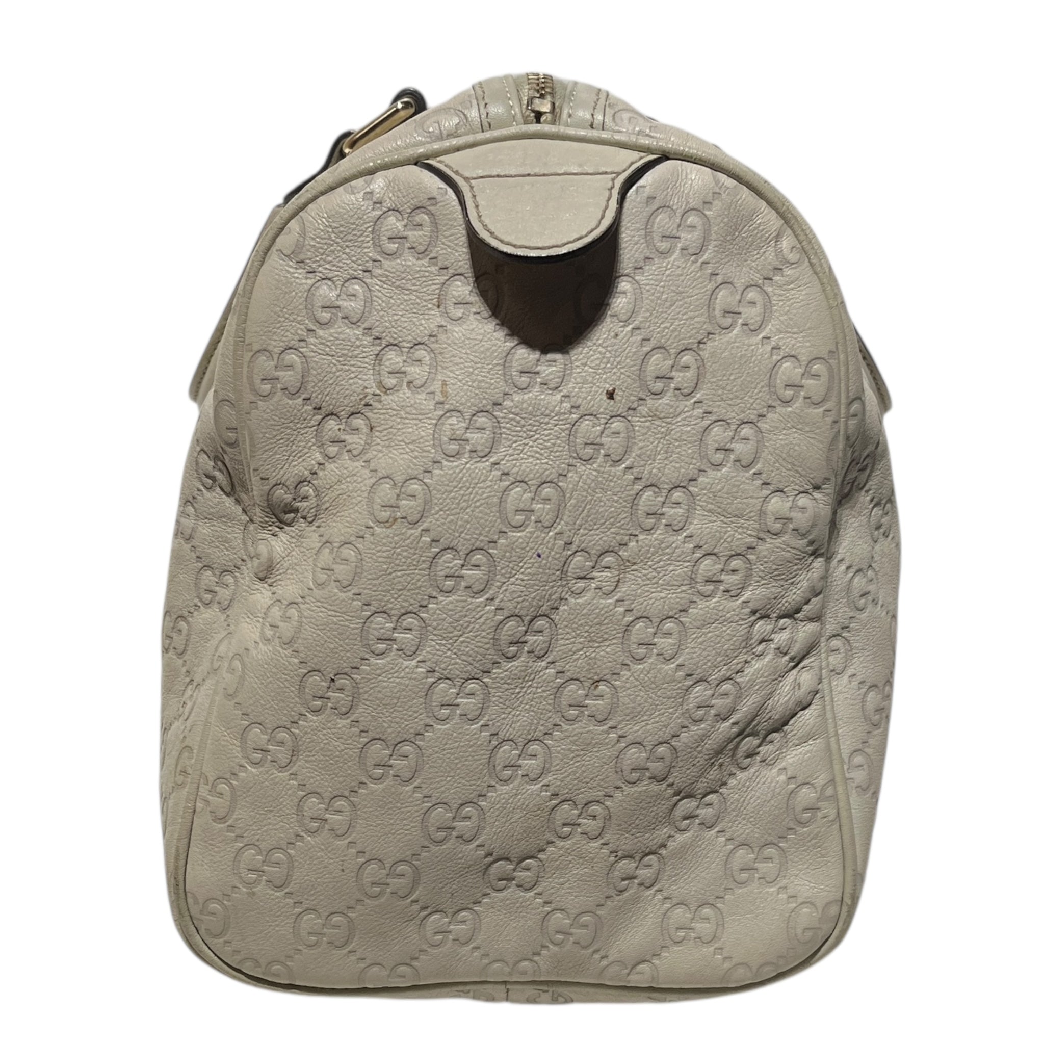 GUCCI/Boston Bag/Monogram/Leather/CRM/GG Guccissima Marmont Boston view 5