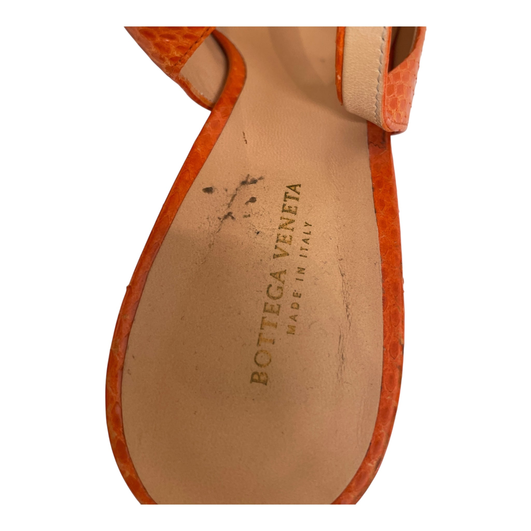 BOTTEGA VENETA/Heels/EU 40/Leather/ORN/Ankle Strap/SNAKE SKIN view 4