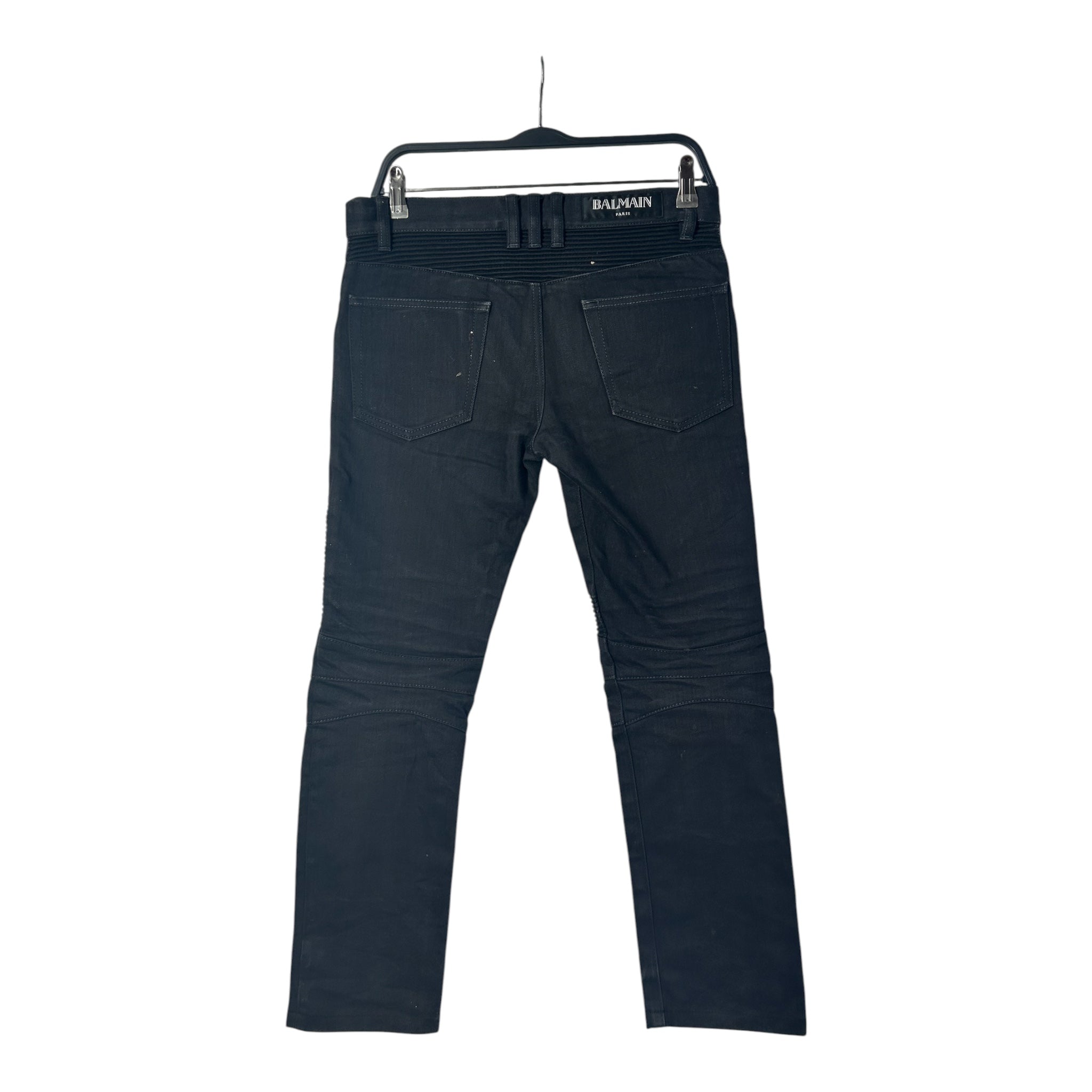 BALMAIN/Cargo Pants/27/Denim/BLK/WAXED BIKERS view 2