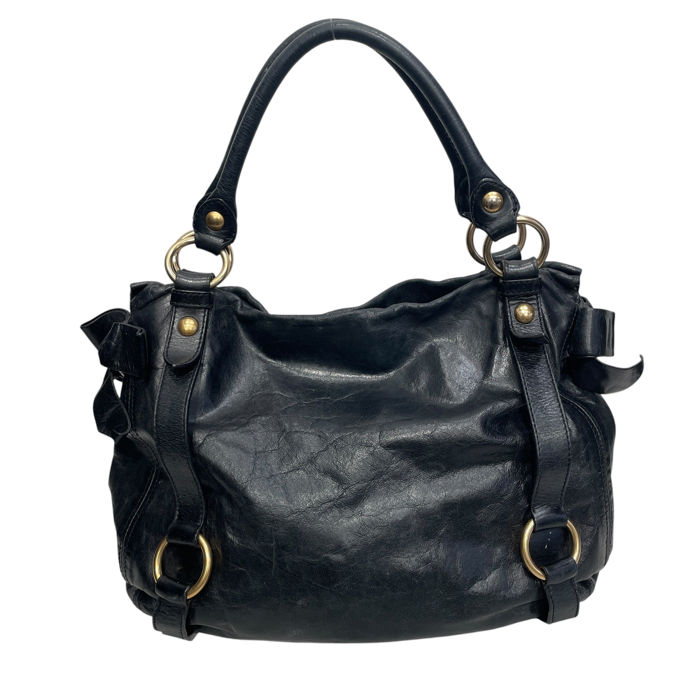 MIU MIU/Bag/Leather/BLK/BOWS TOTE VITELLO view 2