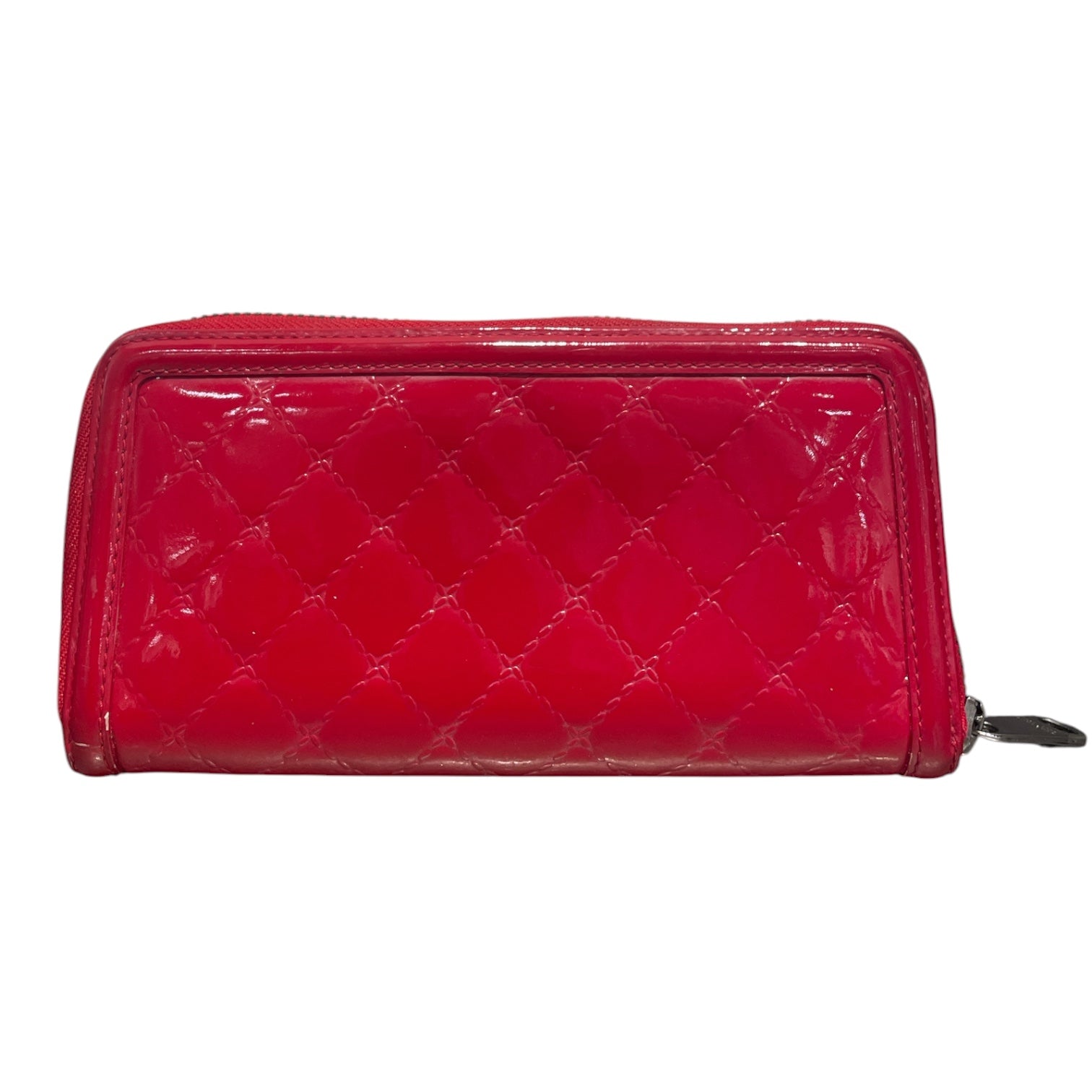 BURBERRY BLUE LABEL/Wallet/RED/L's/Patent Leather Silv Zip view 4
