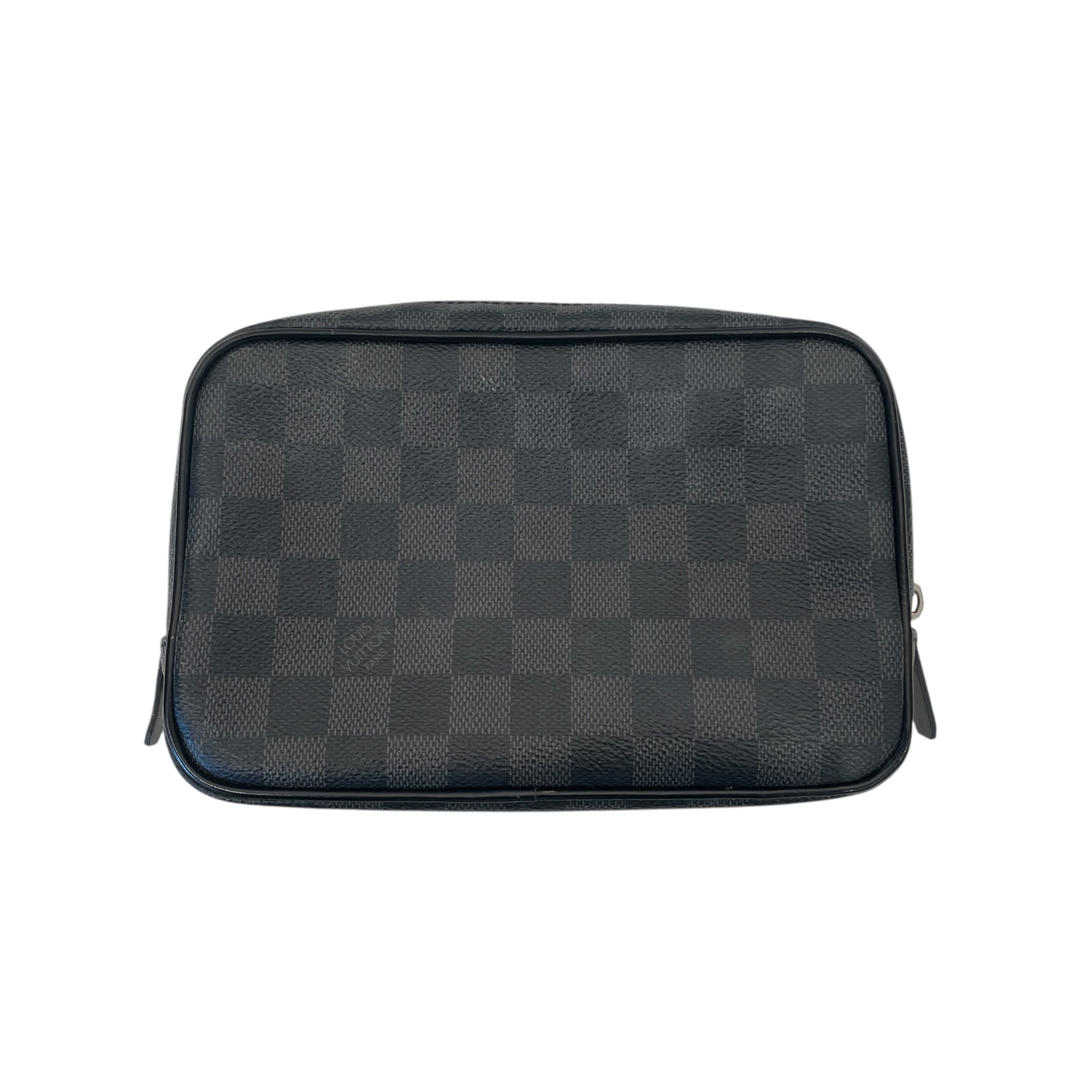 LOUIS VUITTON/Pouch/Glen Check/Leather/BLK/DAMIER EBENE TOILETRY POUCH view 1