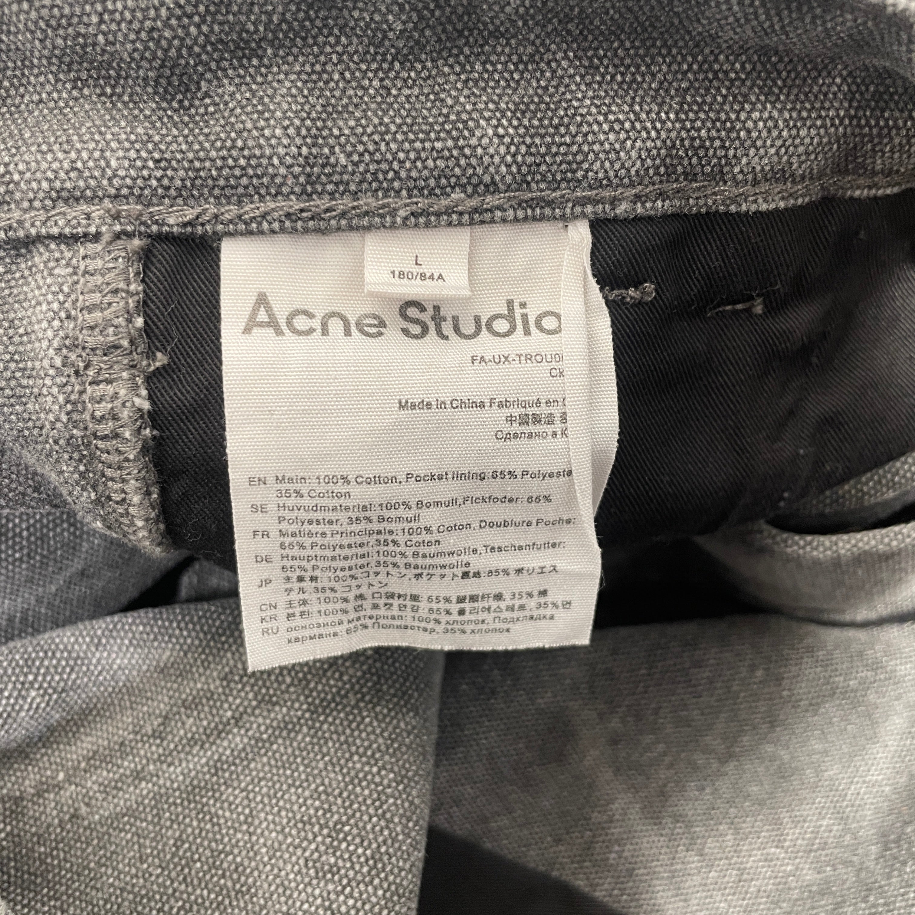 Acne Studios/Pants/L/Cotton/GRY/ view 4