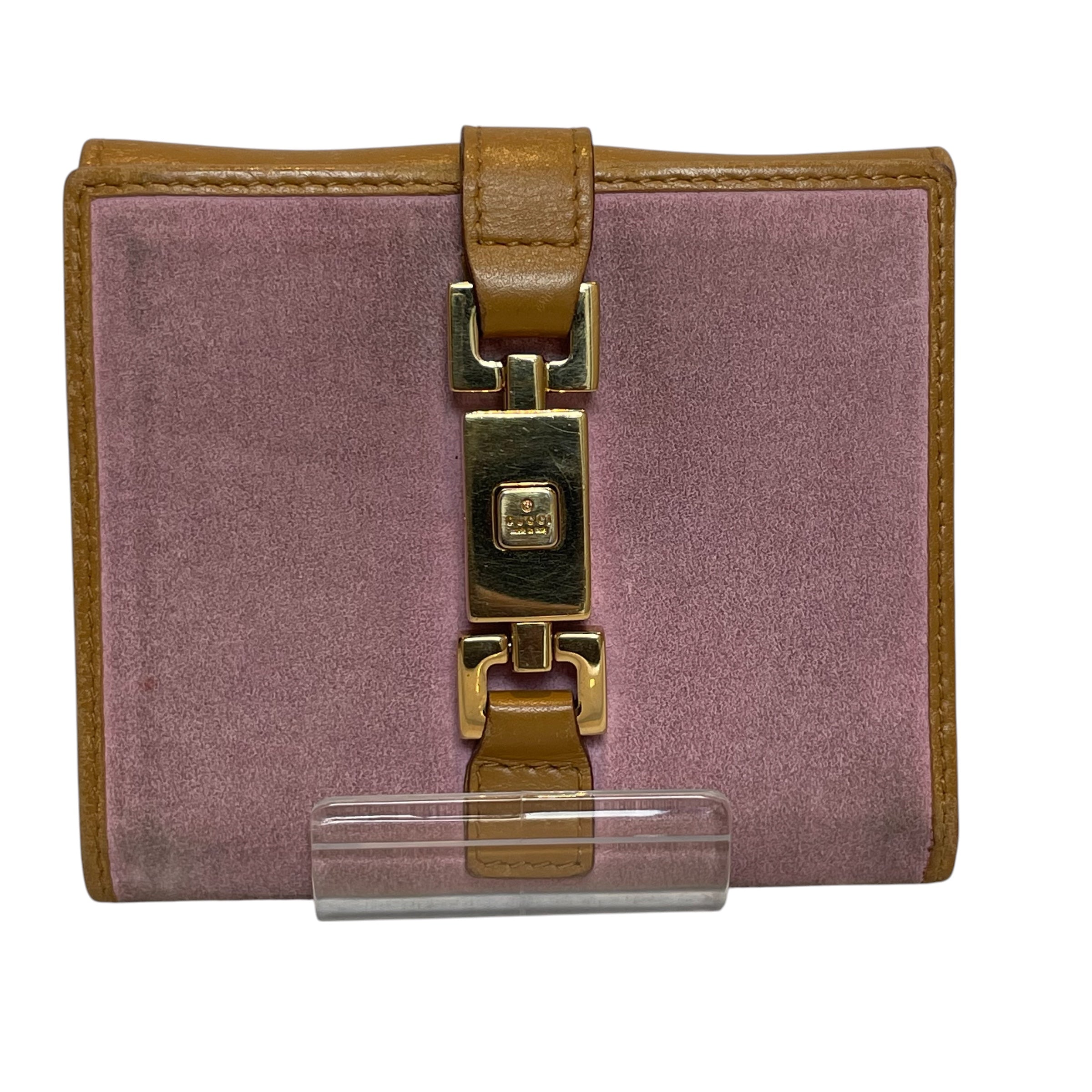 GUCCI/Coin Wallet/Suede/PNK/GOLD BUTTON CLASP view 1