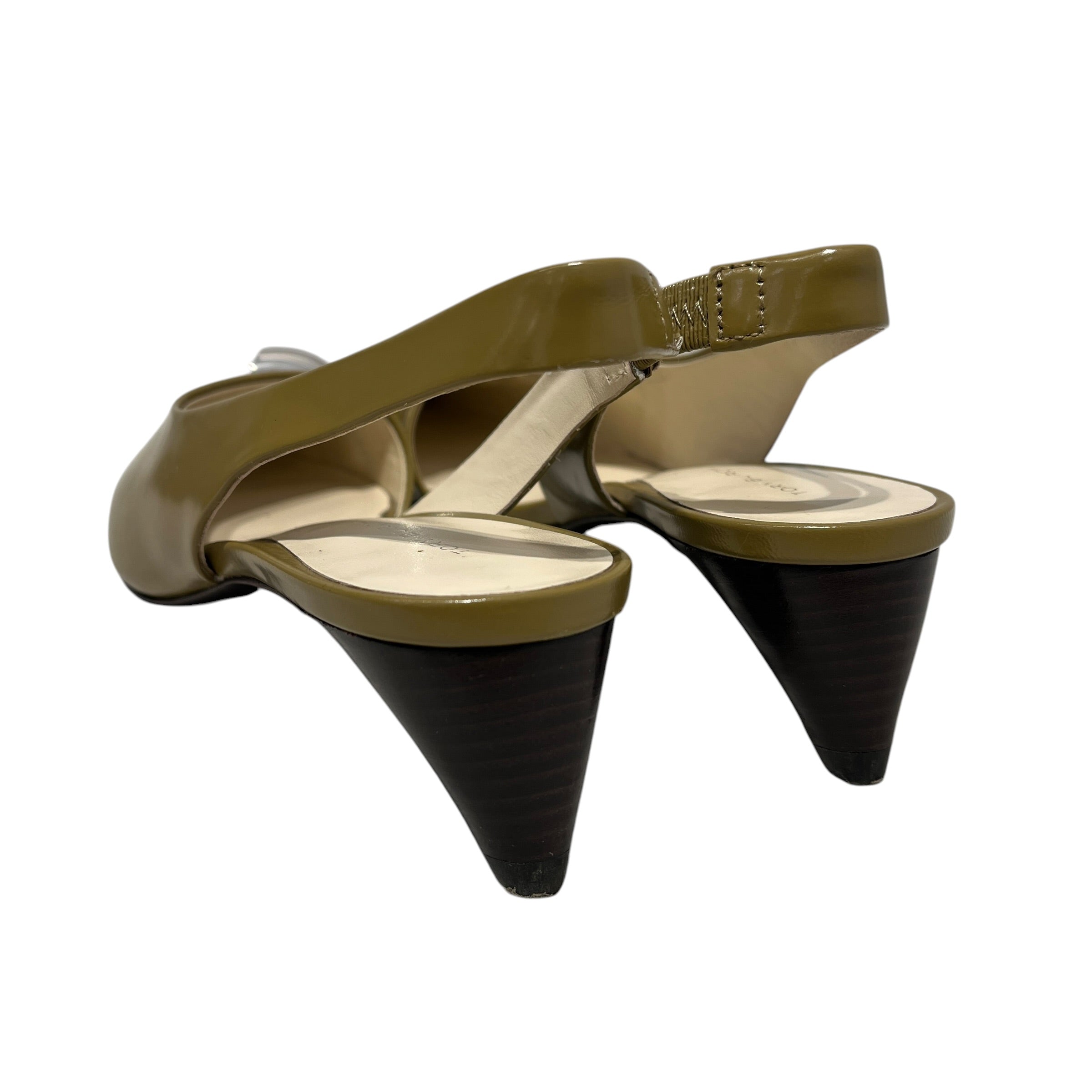 TORY BURCH/Heels/US 6/Leather/KHK/OLIVE PIERCED TOE SLINGBACK view 20