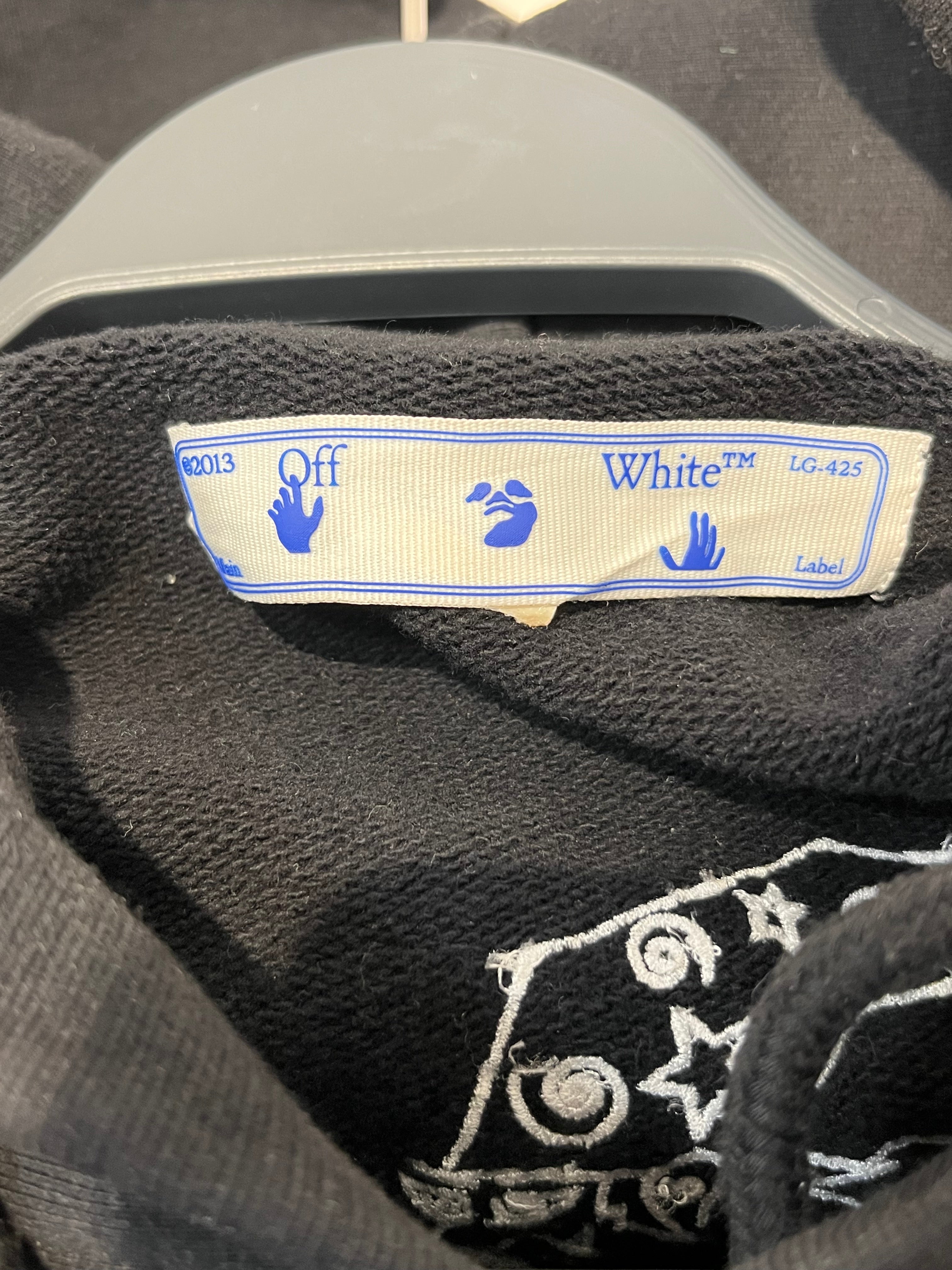 OFF-WHITE/Hoodie/XL/Graphic/Cotton/BLK/Pullover/OMBB037F20FLE009 wizaard view 3