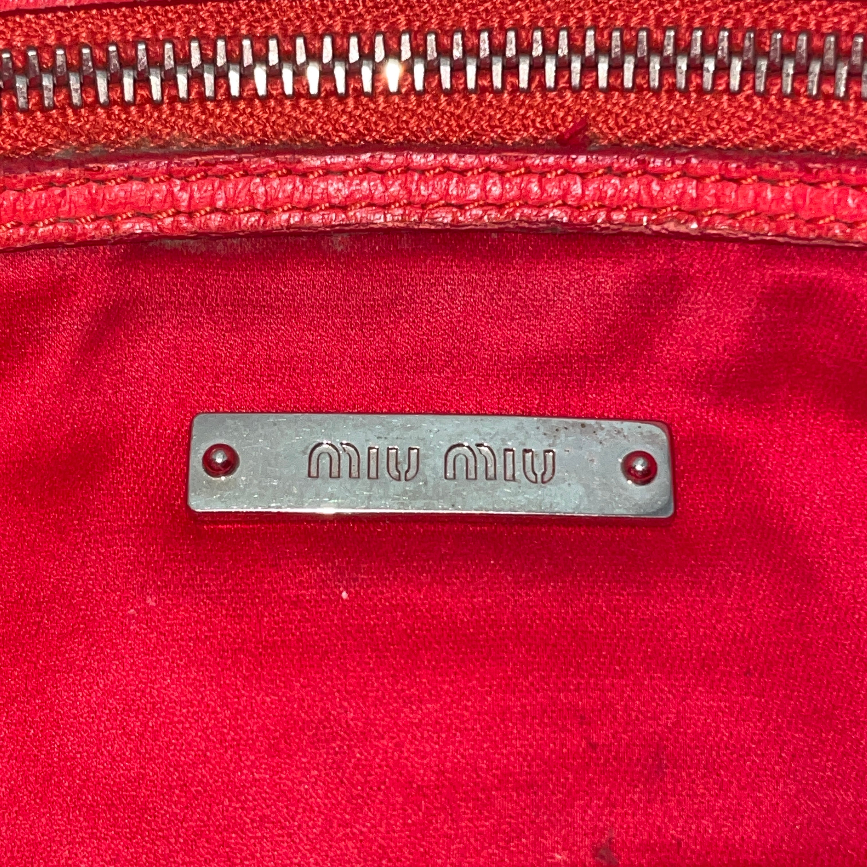 MIU MIU/Hand Bag/Leather/RED/Crystal Cloque view 7