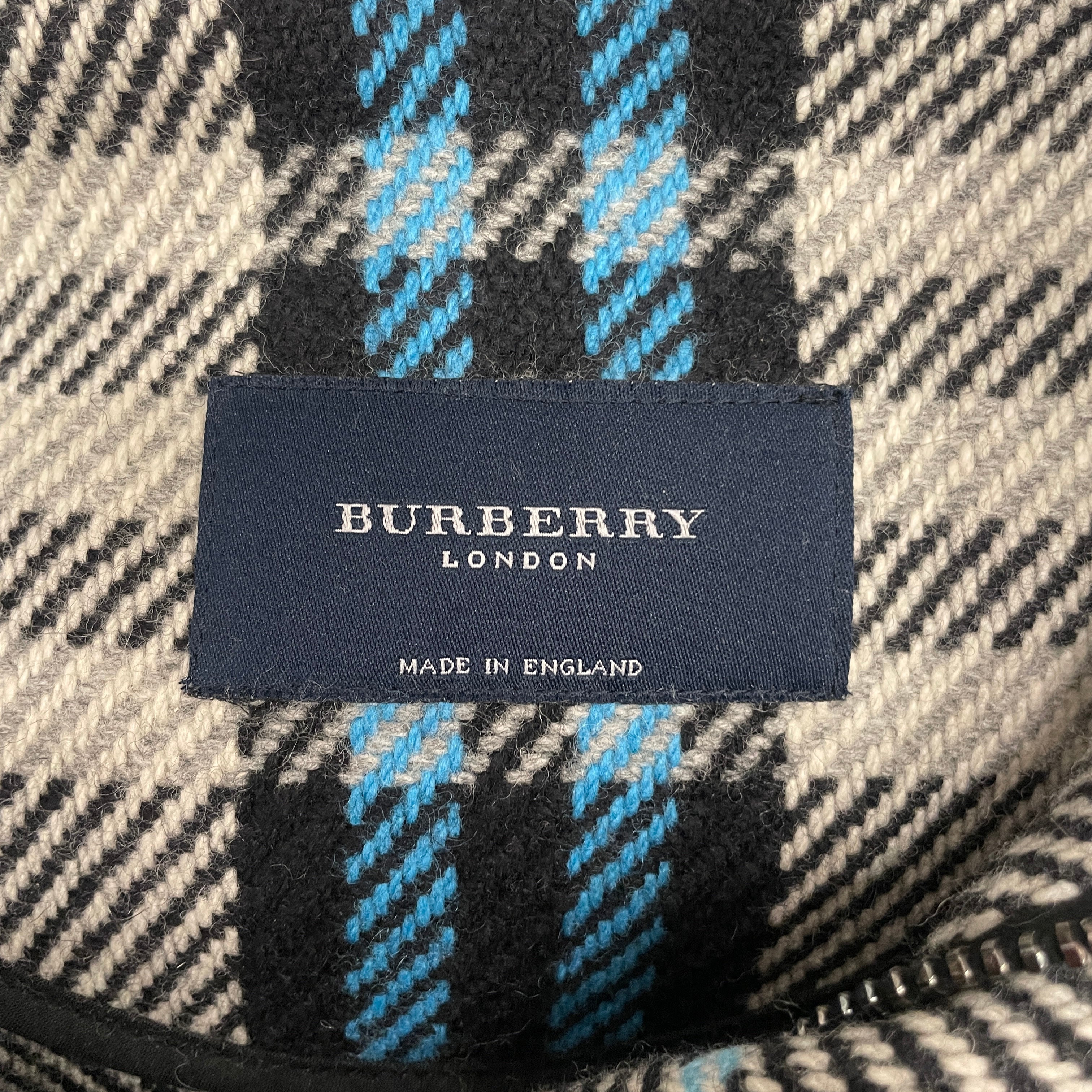 BURBERRY LONDON/Coat/Plaid/Wool/NVY/HOOD/TOGGLE CLASPS view 3