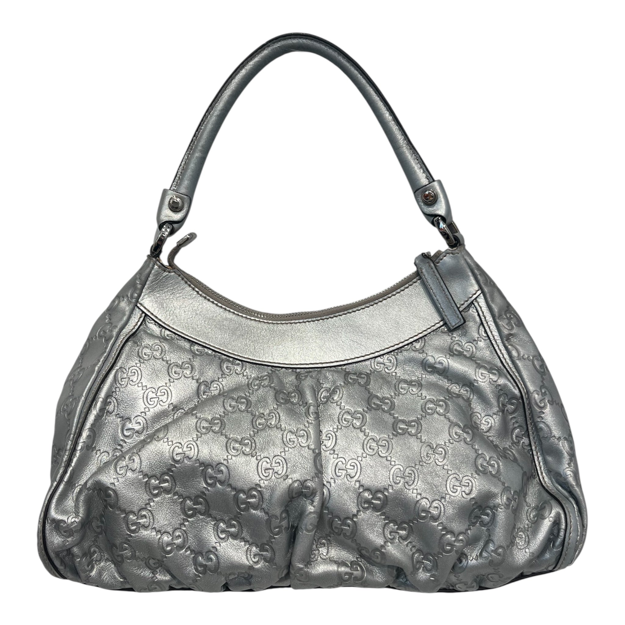 GUCCI/Hand Bag/Monogram/Leather/SLV/GG SIGNATURE ABBEY view 2