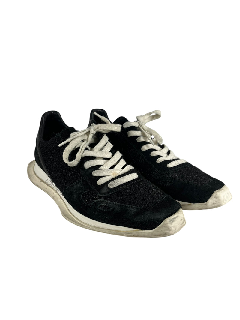 Rick Owens/Low-Sneakers/US 8/BLK/PONY HAIR RUNNER