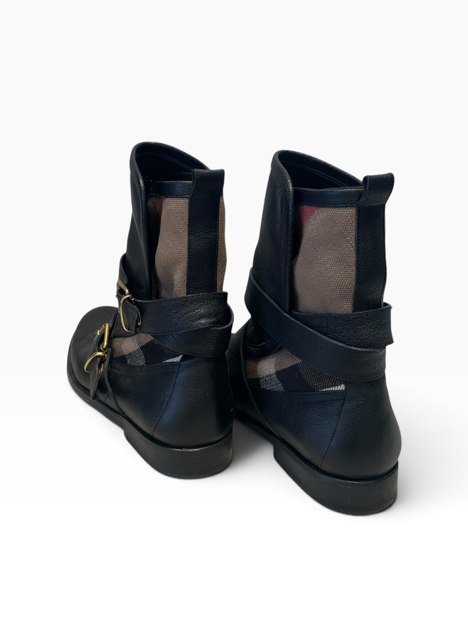 BURBERRY/Ankle Boots/EU 39.5/Leather/BLK/Nova Check view 2