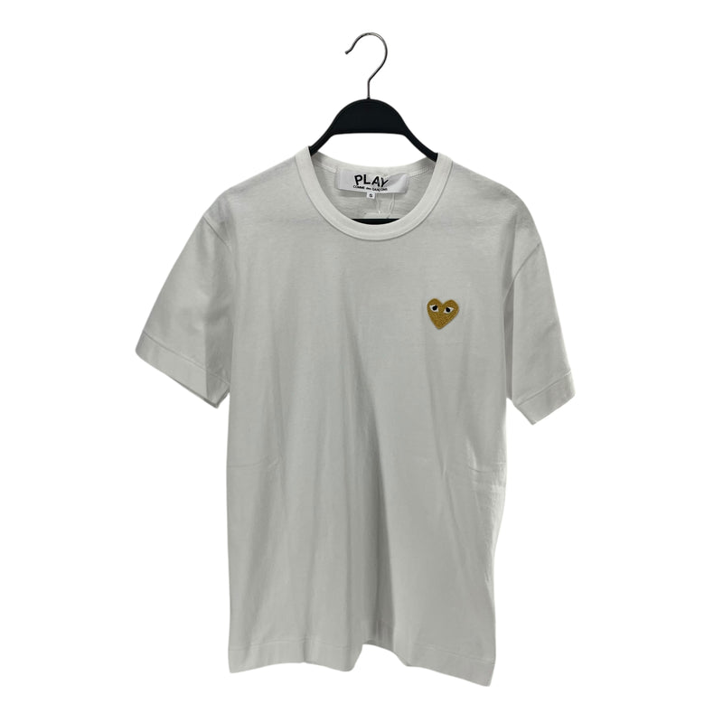 PLAY COMME des GARCONS/T-Shirt/S/Cotton/WHT/MINI GOLD HEART