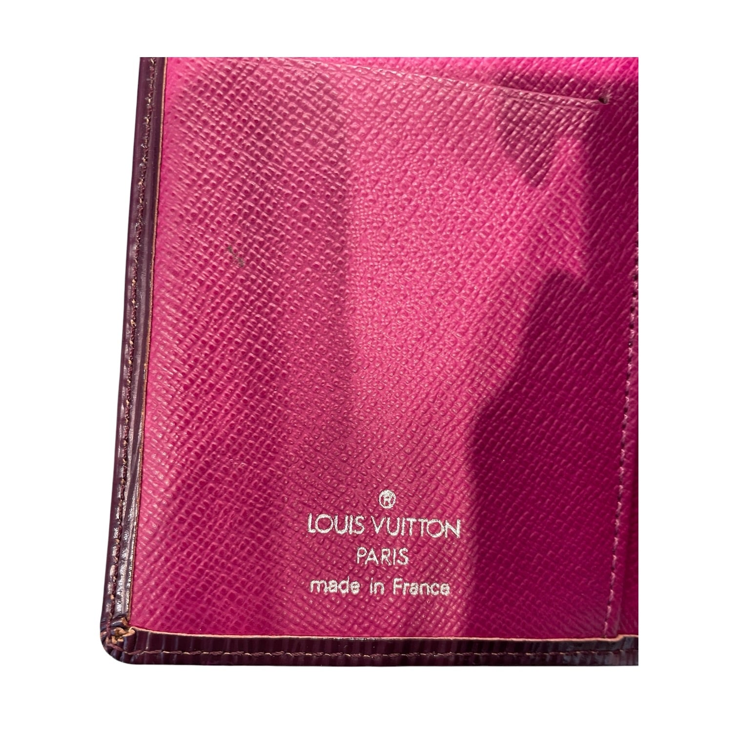 LOUIS VUITTON/Bifold Wallet/Leather/BRD/Maroon Epi French Purse Wallet view 3