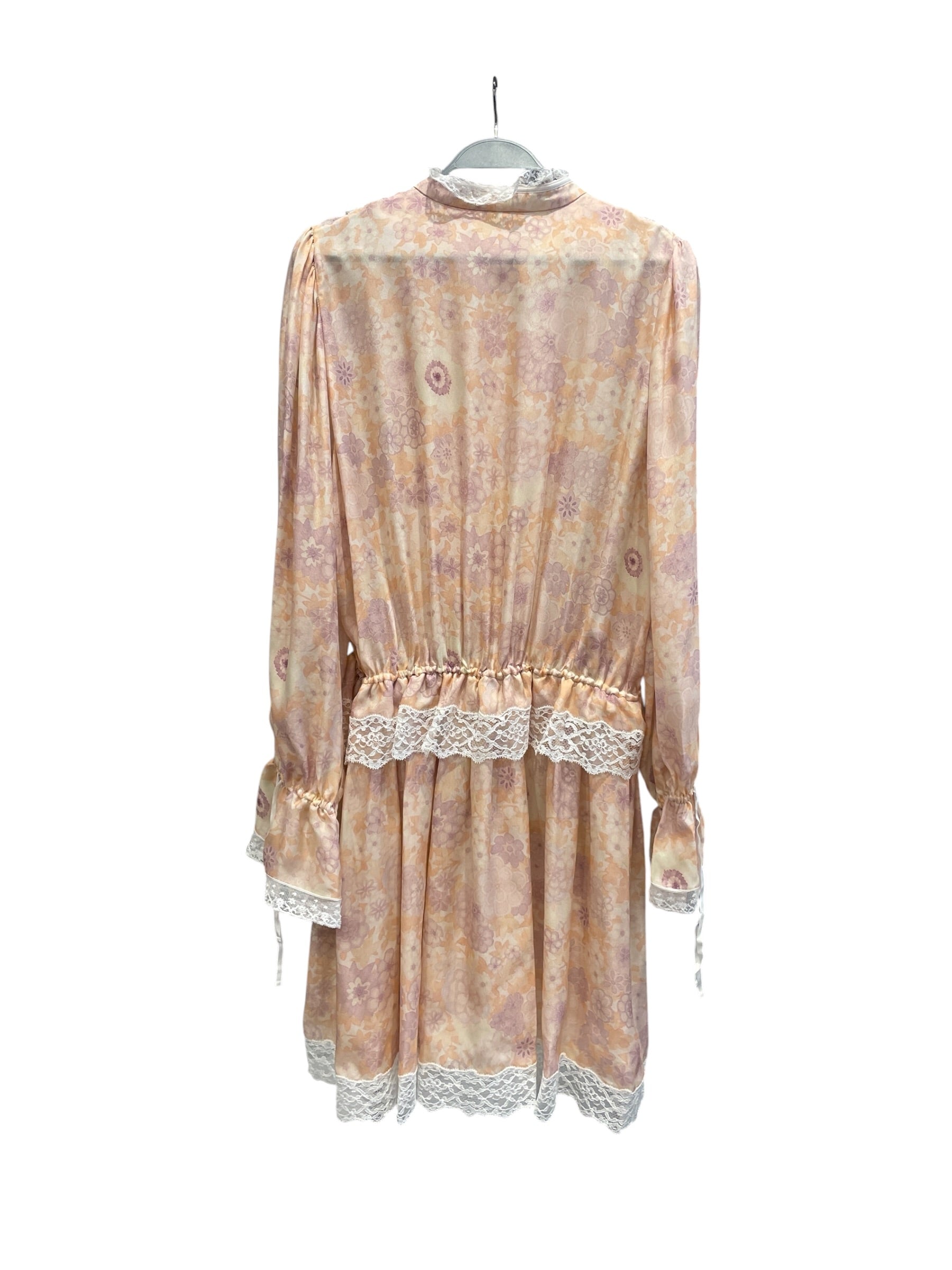 Chloe/LS Dress/42/Floral Pattern/Polyester/PNK/CHLOE PUFF SLEEVE MINI DRESS view 2