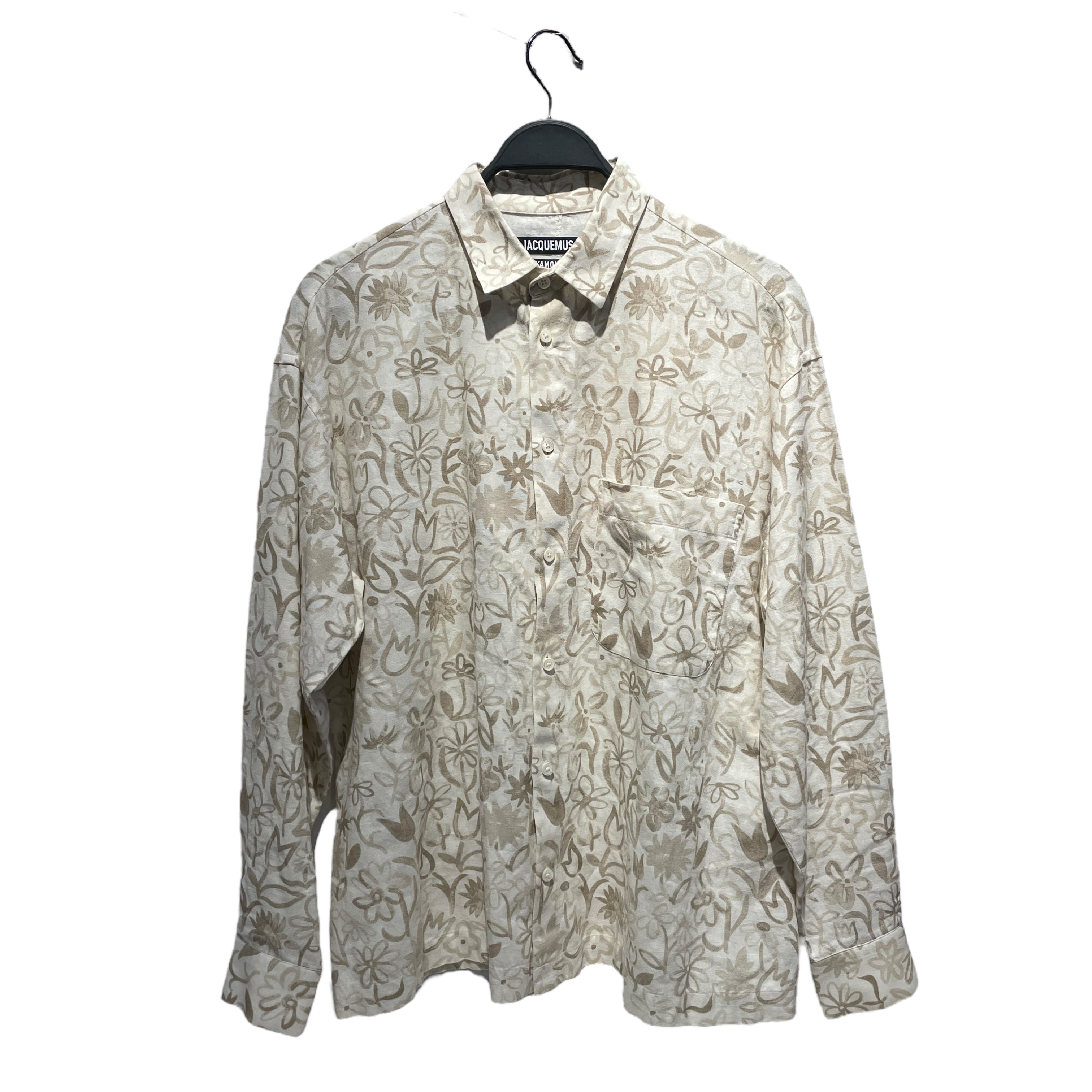 JACQUEMUS/LS Shirt/48/Cotton/BEG/Floral Pattern/Flowers La Chemise Moi ...